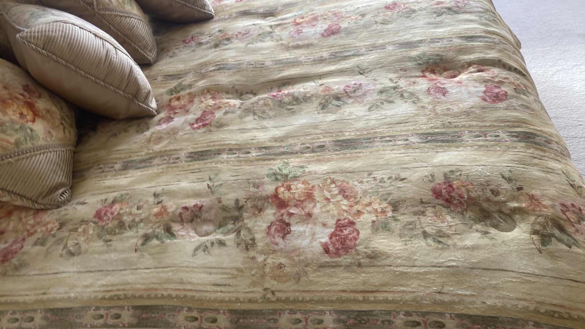 Photo 1 of CROSCILL QUEEN SIZE FLORAL COMFORTER PILLOW SHAMS & TOSS PILLOWS