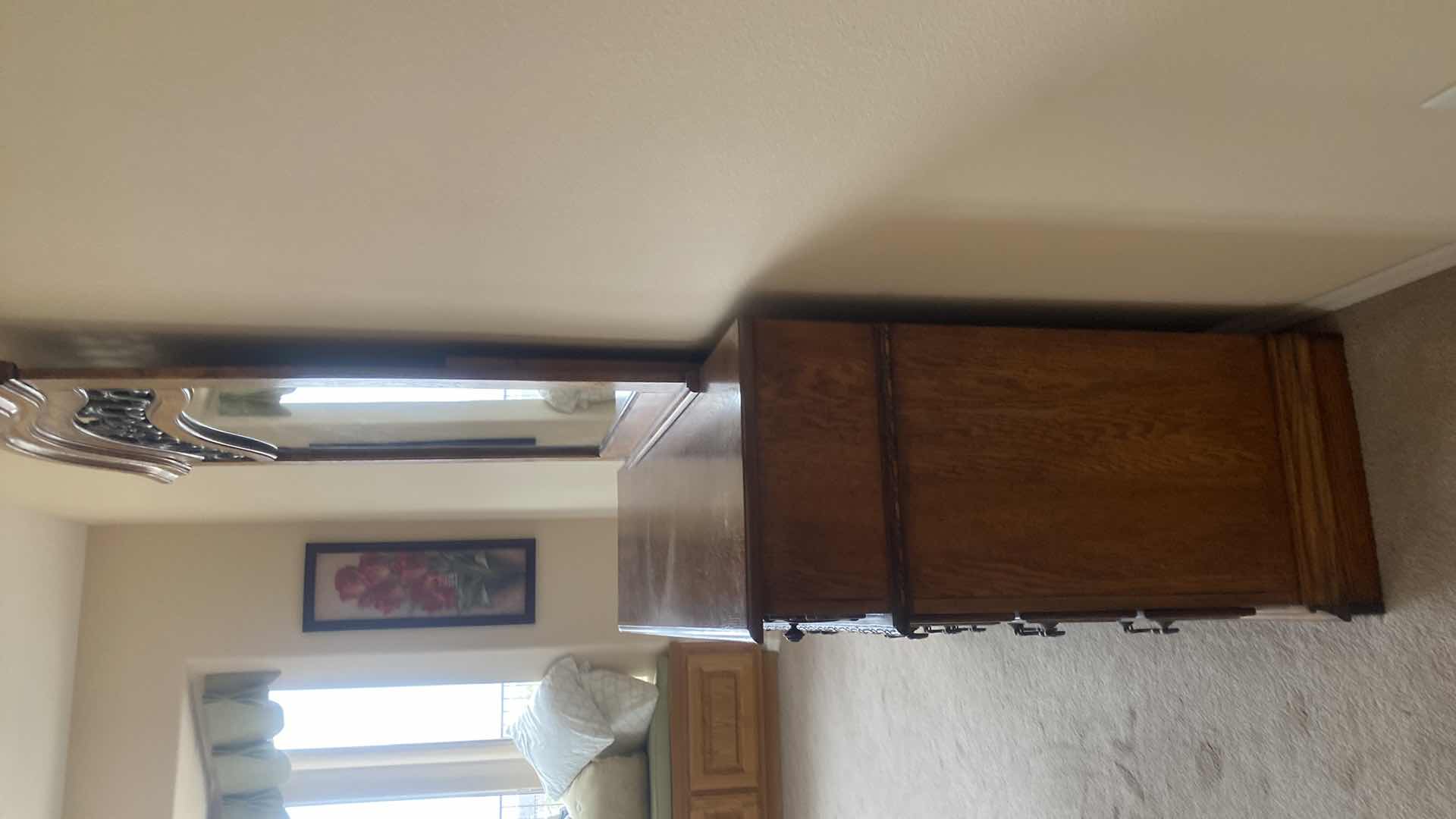 Photo 1 of OAK WOOD DRESSER WITH MIRROR DRESSER MEASURES 66“ x 17 1/2“ H39”