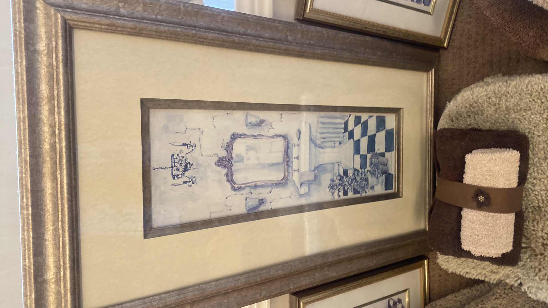 Photo 1 of BATH TOWELS, RUGS, SCALE, HAIR DRYER & BATH ARTWORK LARGEST 15 1/2” x 28”