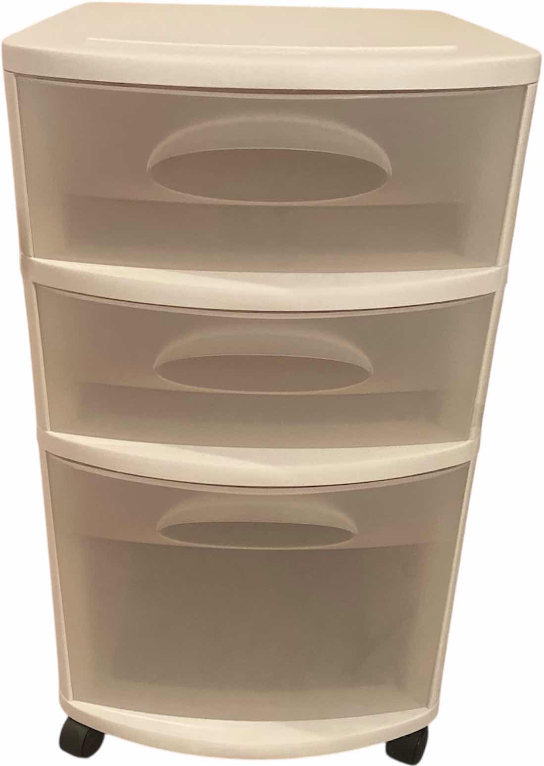 Photo 1 of ROLLING PLASTIC CART 15” x 18 1/2” H26” & COLLAPSABLE LAUNDRY BASKET