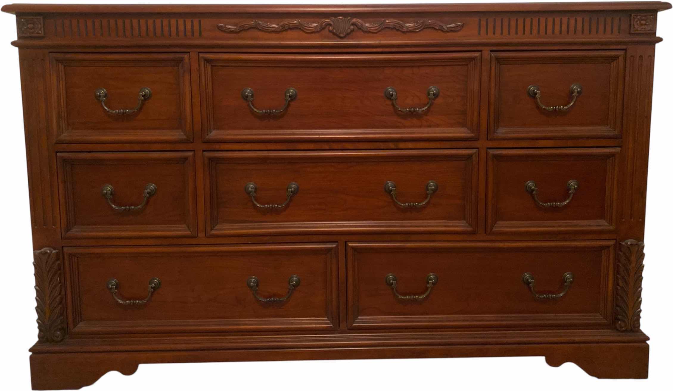 Photo 1 of TRADITIONAL DARK WOOD 8 DRAWER DRESSER 66“ x 17“ H39 1/2”