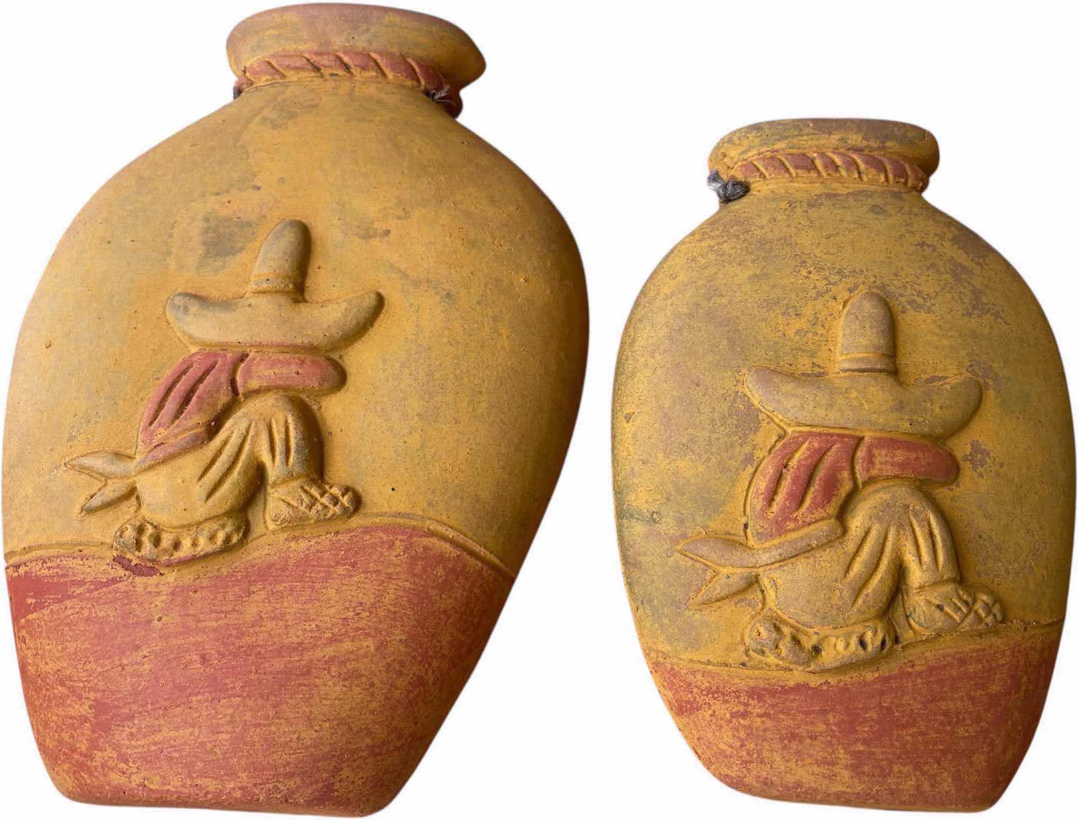 Photo 1 of 2 CLAY VASE FOR WALL OR GROUND LARGEST H10”