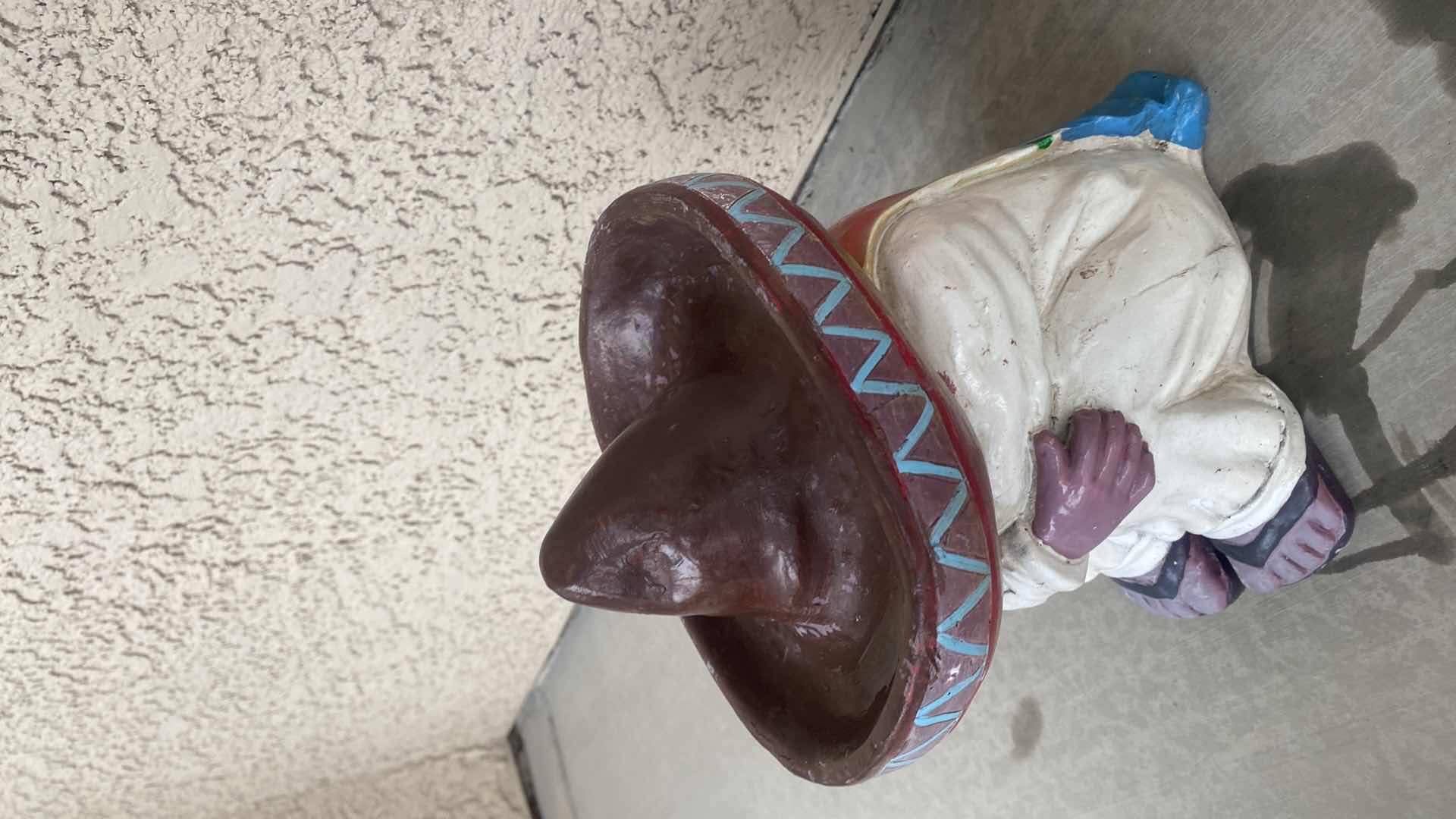 Photo 1 of 2-PAINTED CLAY FIESTA FIGURES YARD ART LARGEST 6” x 10”