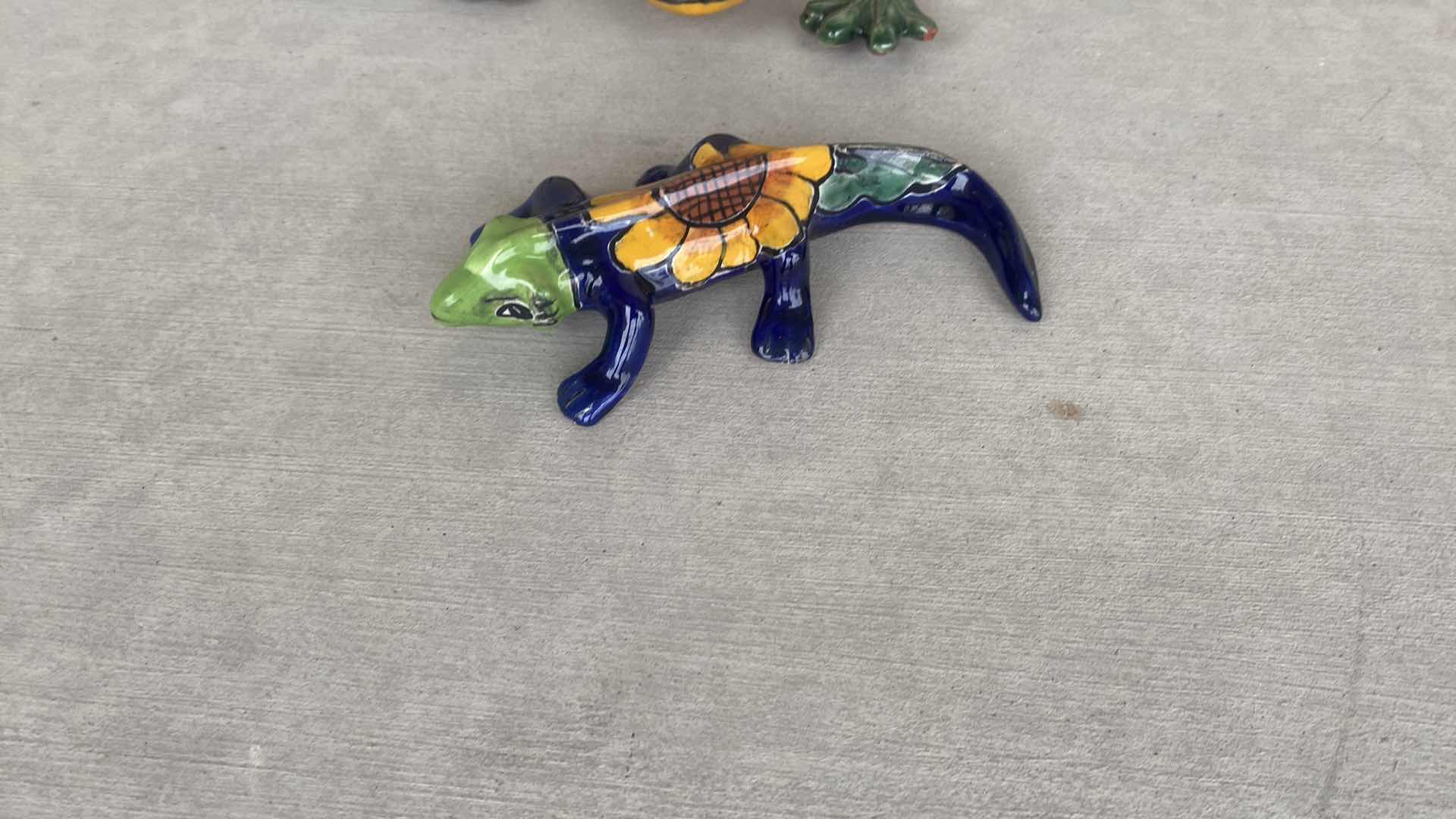 Photo 1 of 4-CERAMIC REPTILES YARD ART LARGEST 7” x 9”