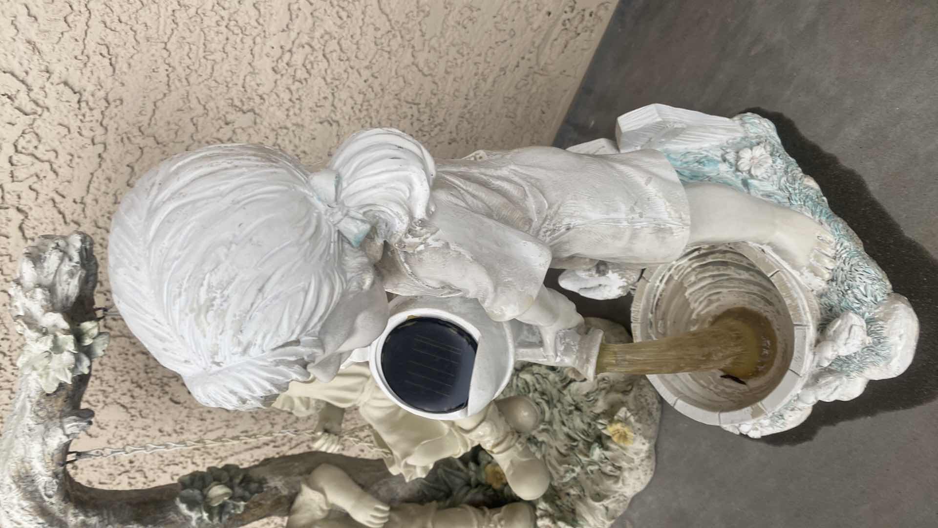 Photo 1 of 2-LIGHT PLASTER FIGURINES CHILDREN YARD ART LARGEST 14” x 18”