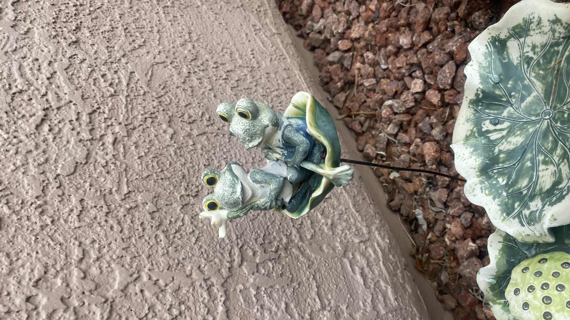 Photo 1 of 2-RESIN FROGS YARD ART LARGEST 12” x 9 1/2”