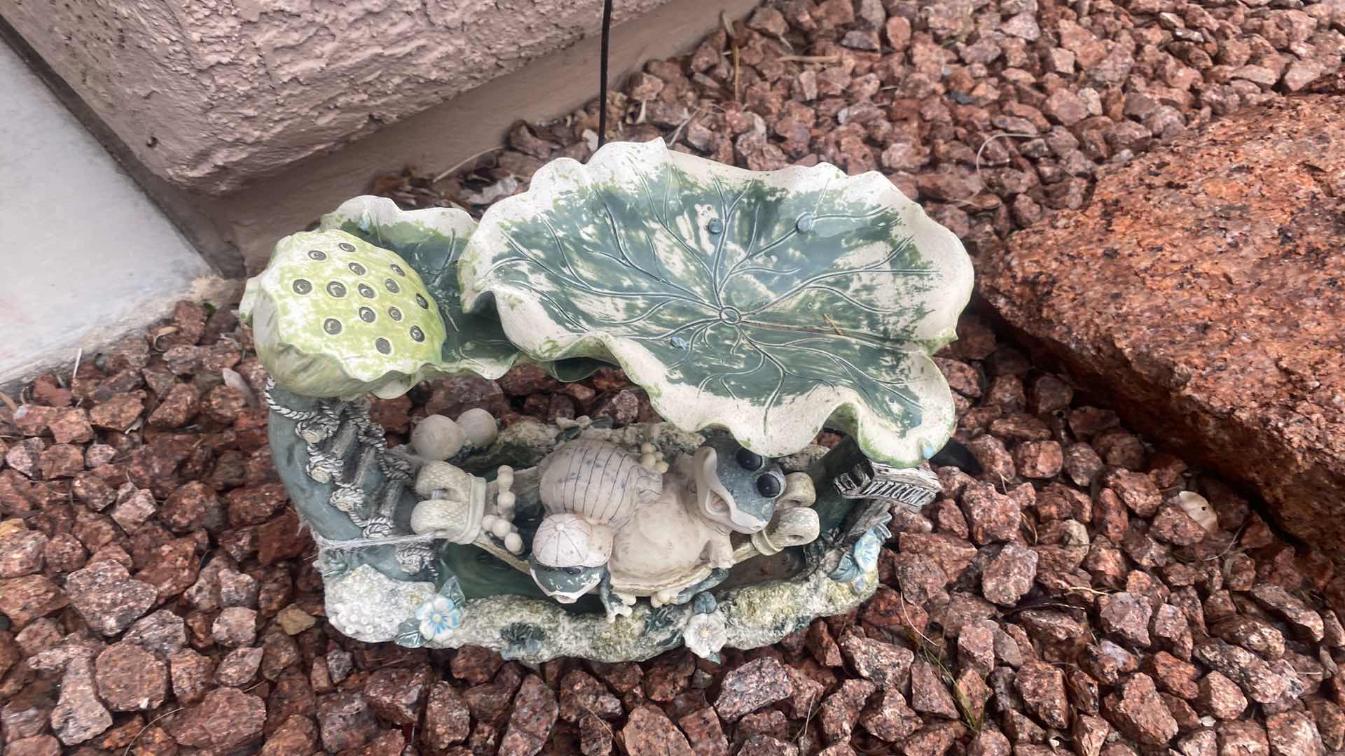 Photo 1 of 2-RESIN FROGS YARD ART LARGEST 12” x 9 1/2”