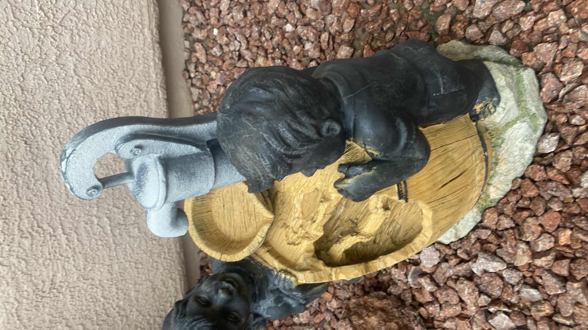 Photo 1 of ANY CAST RESIN CHILDREN AT WATER BARREL YARD ART 17 1/2” x 25”