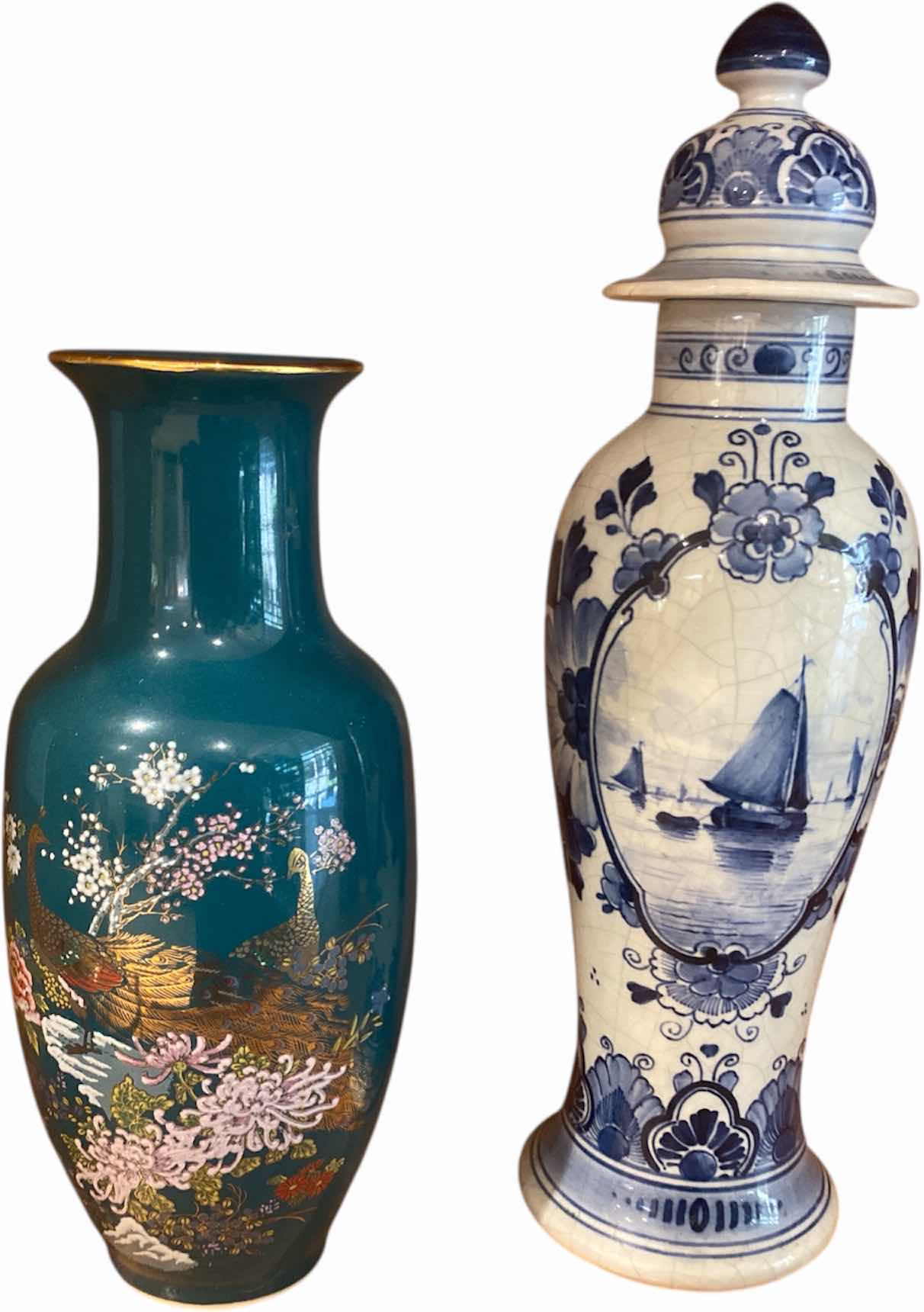 Photo 1 of 2-PORCELAIN VASES H11”