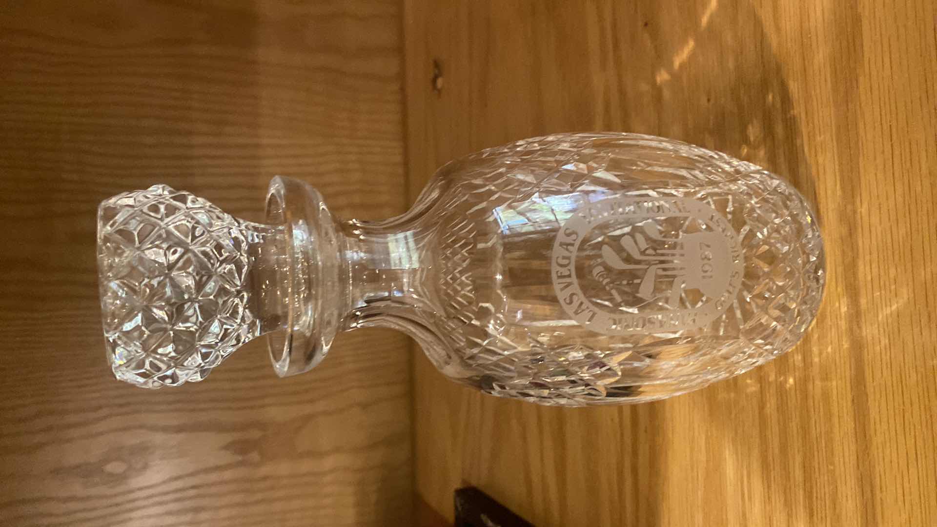 Photo 1 of 1987 LAS VEGAS GOLF INVITATIONAL CRYSTAL DECANTER H10”