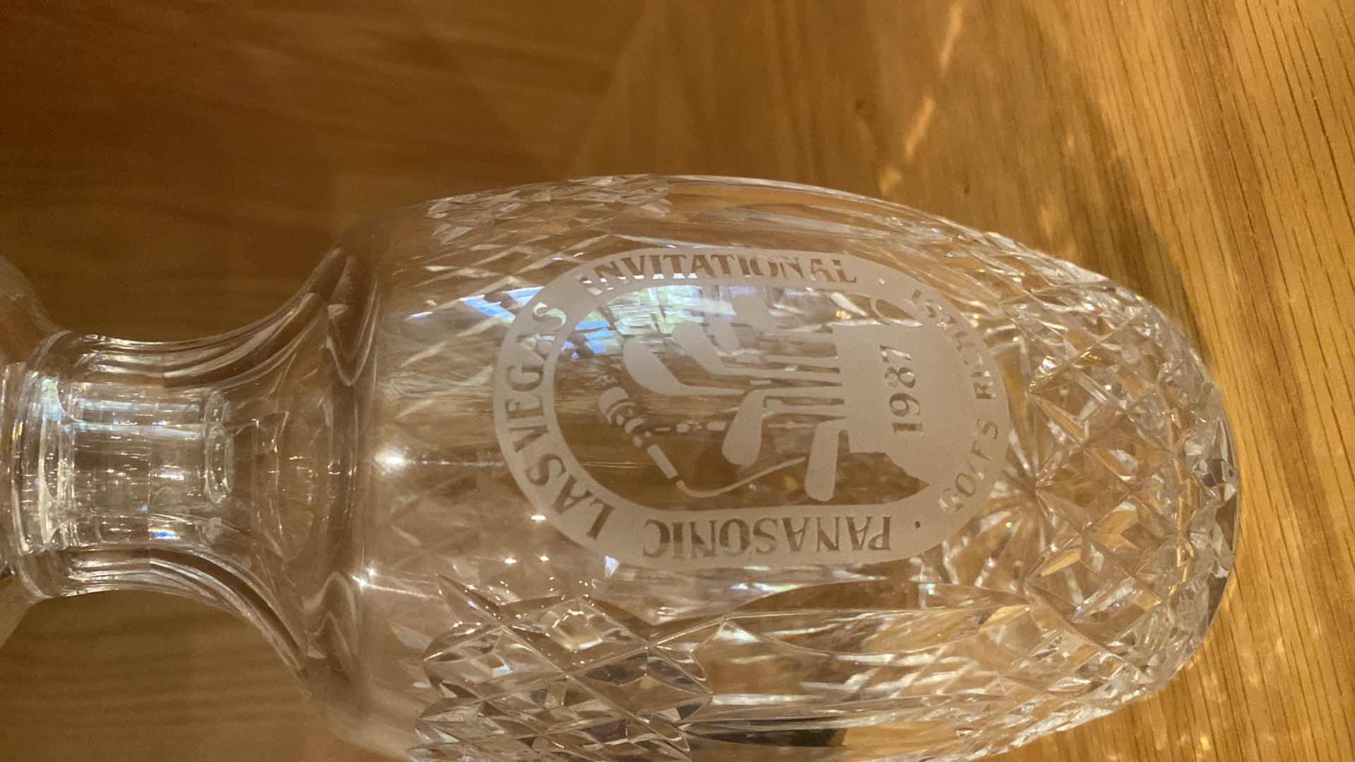Photo 1 of 1987 LAS VEGAS GOLF INVITATIONAL CRYSTAL DECANTER H10”
