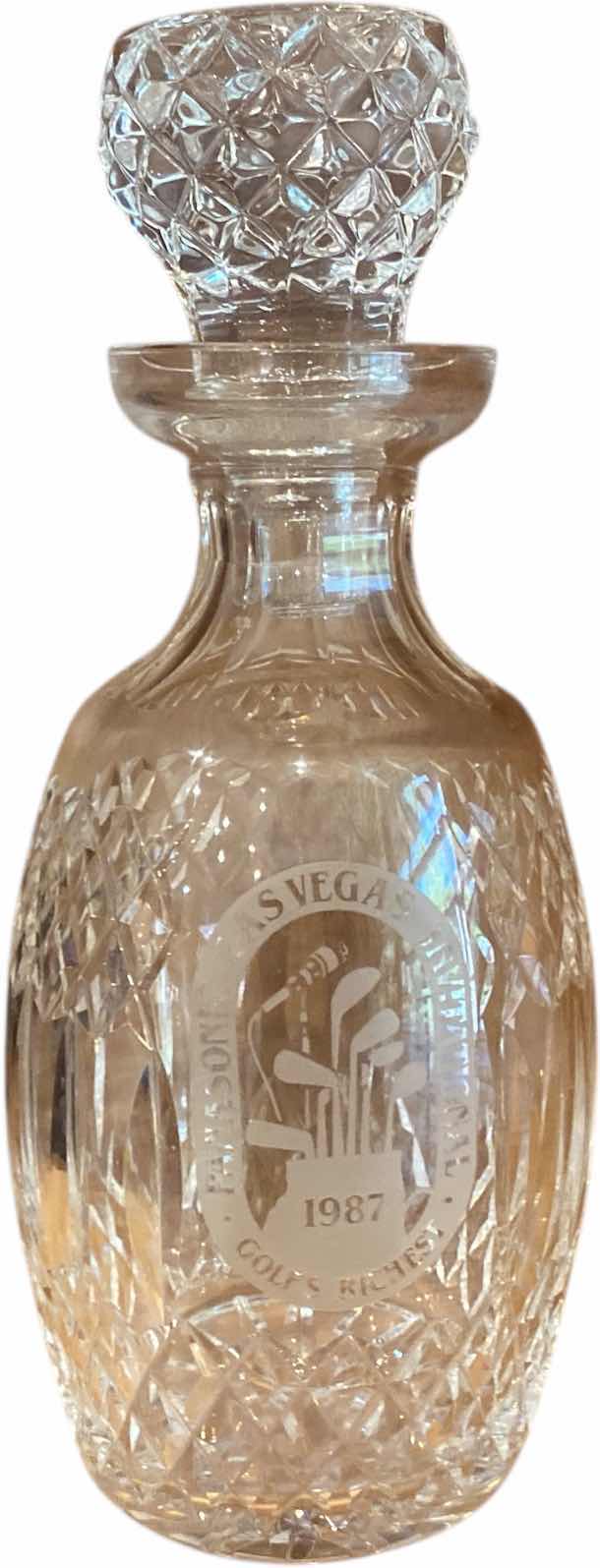 Photo 1 of 1987 LAS VEGAS GOLF INVITATIONAL CRYSTAL DECANTER H10”