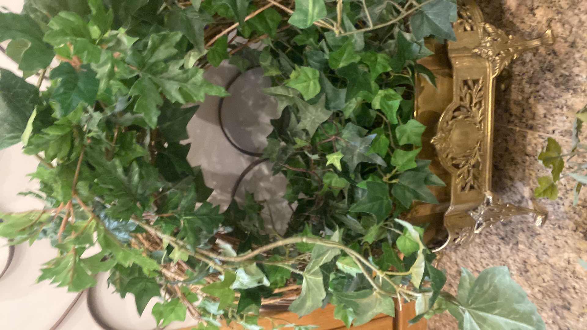 Photo 1 of 3 FAUX PLANTS IN METAL POTS LARGEST H29”