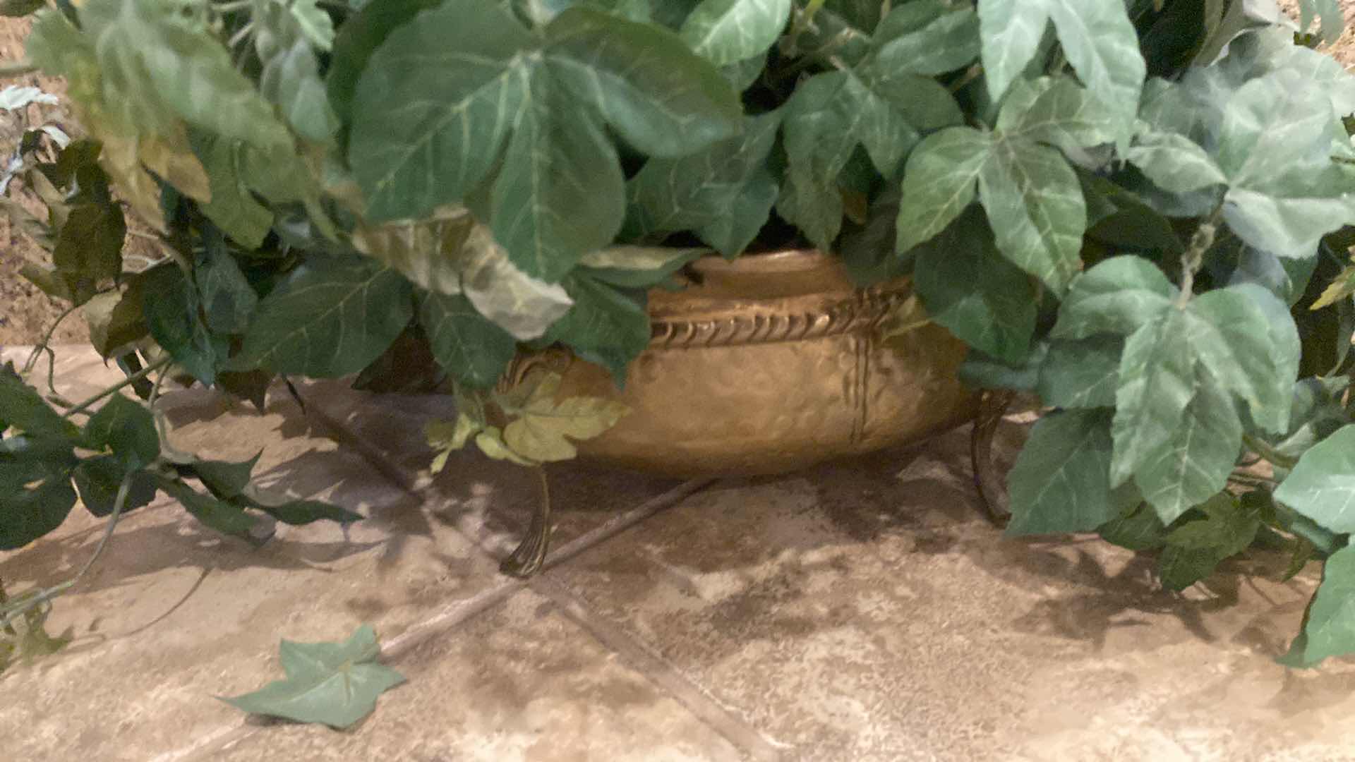 Photo 1 of 3 FAUX PLANTS IN METAL POTS LARGEST H29”