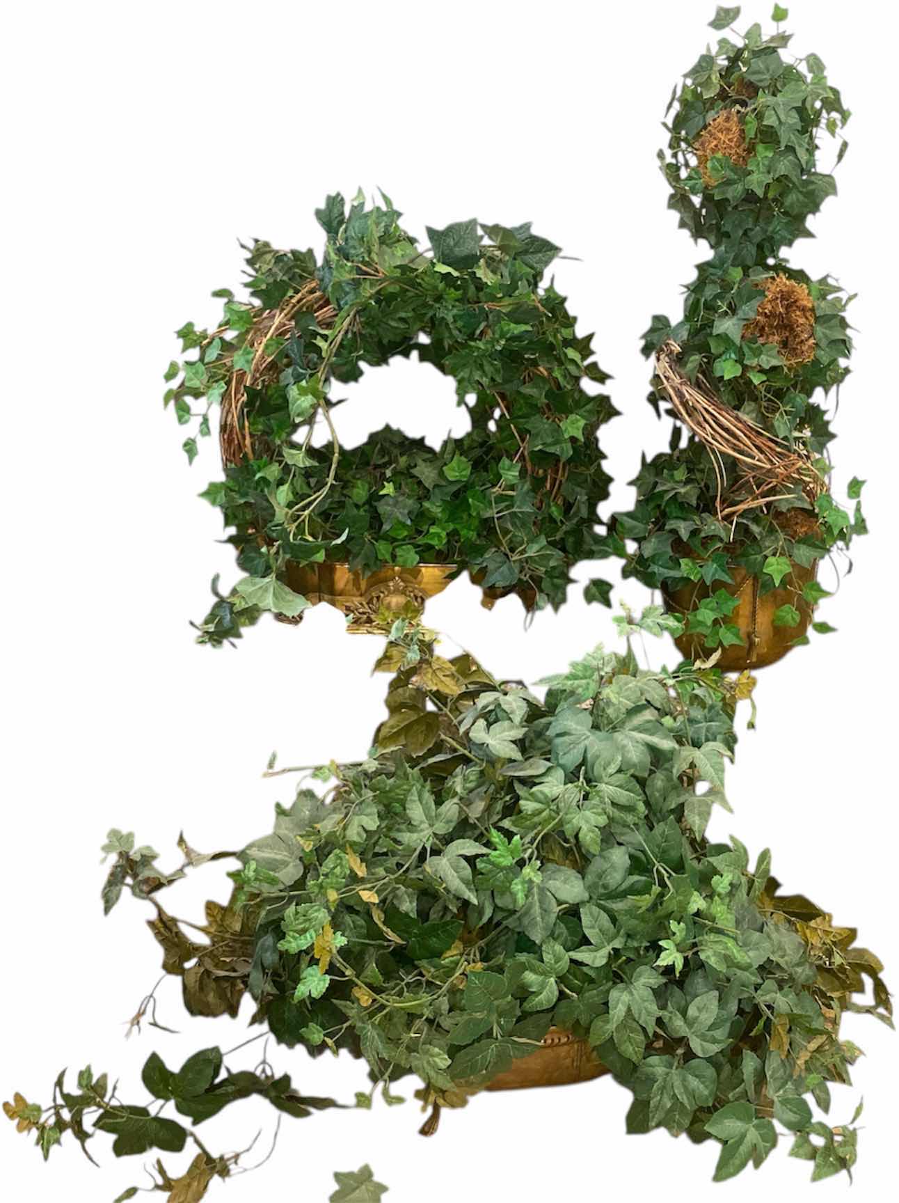 Photo 1 of 3 FAUX PLANTS IN METAL POTS LARGEST H29”