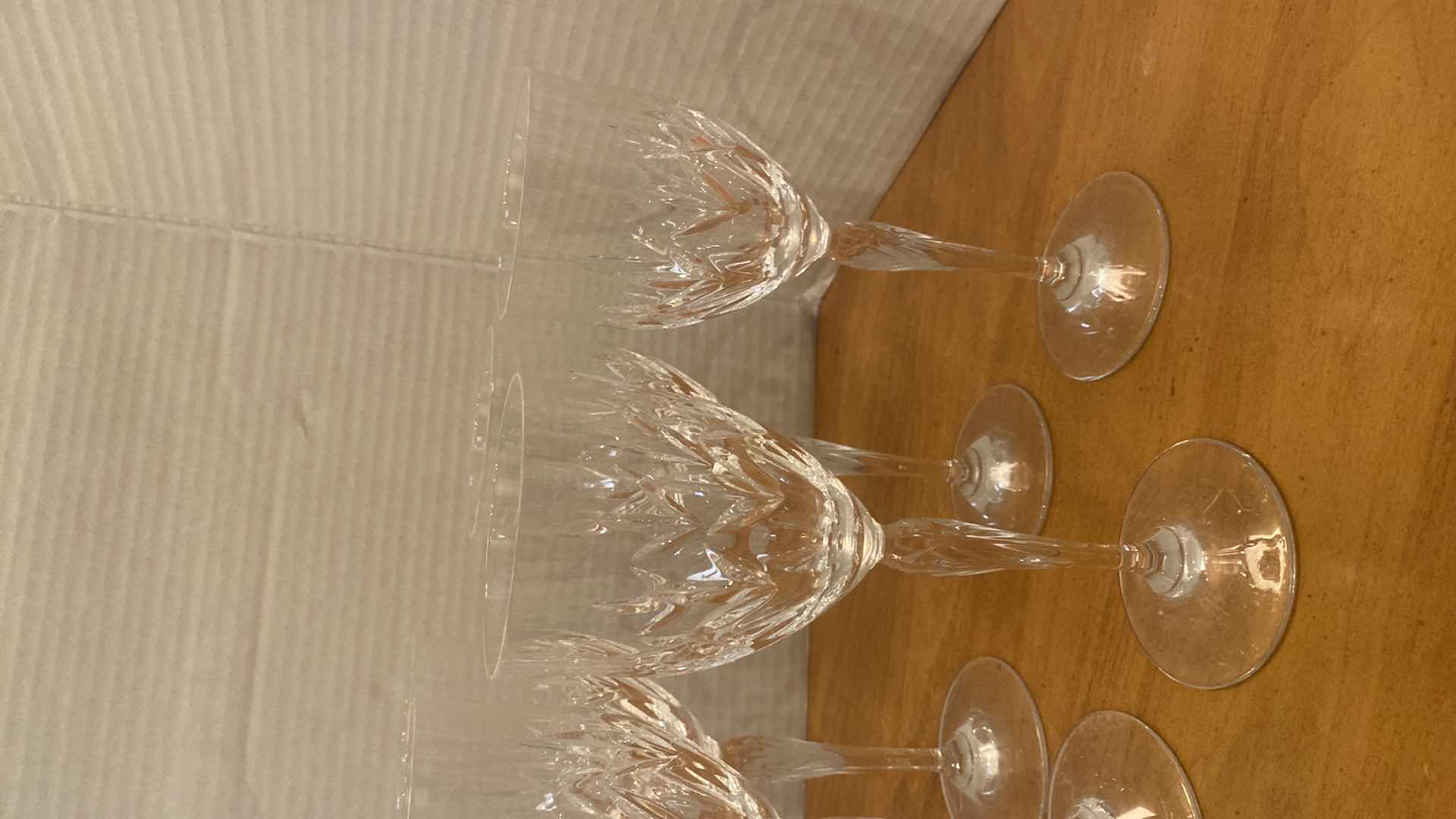 Photo 1 of 11- CRYSTAL WINE GLASSES (unmarked)