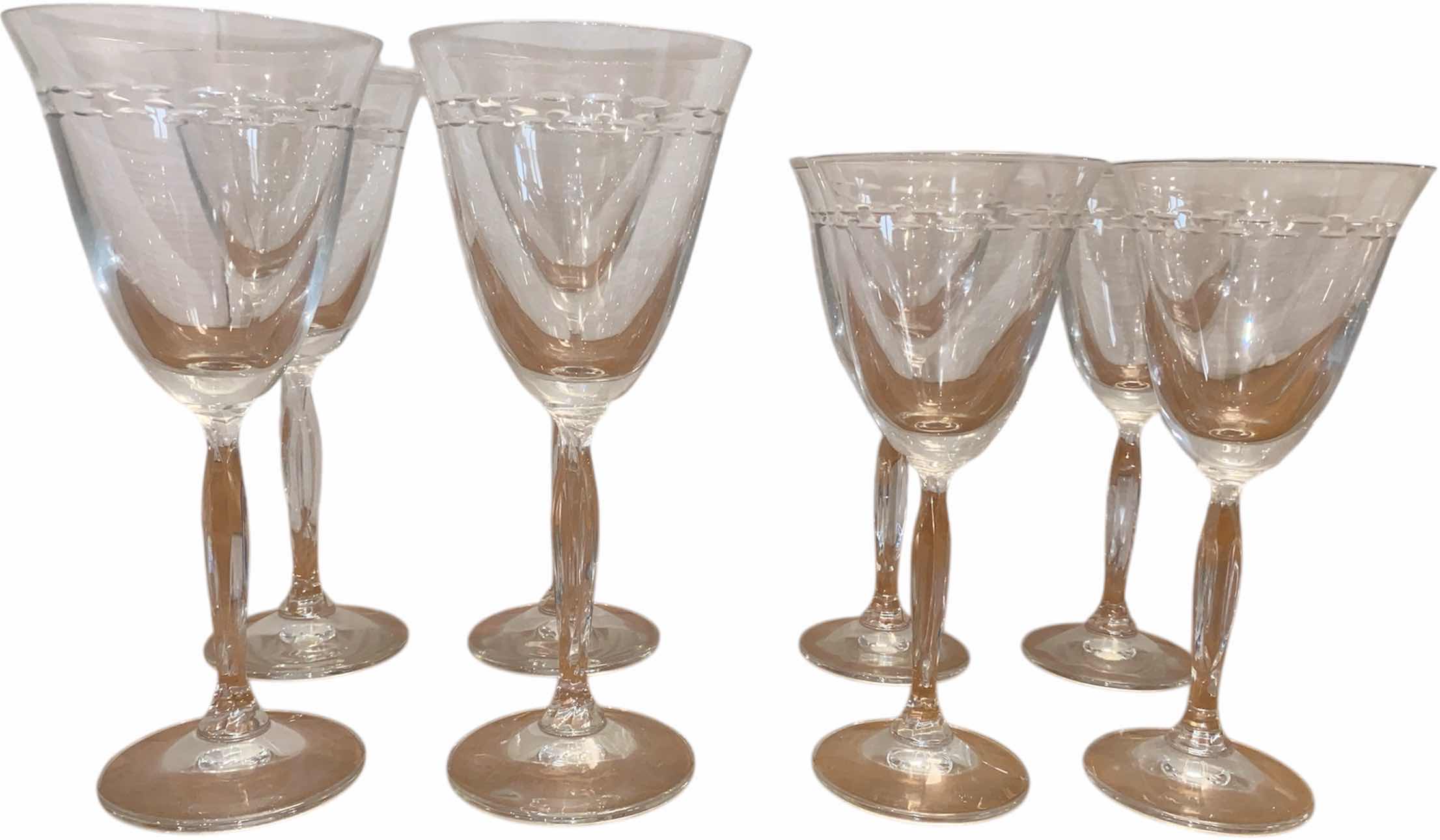 Photo 1 of 8-MIKASA ETCHED GOBLETS  & WINE GLASSES
