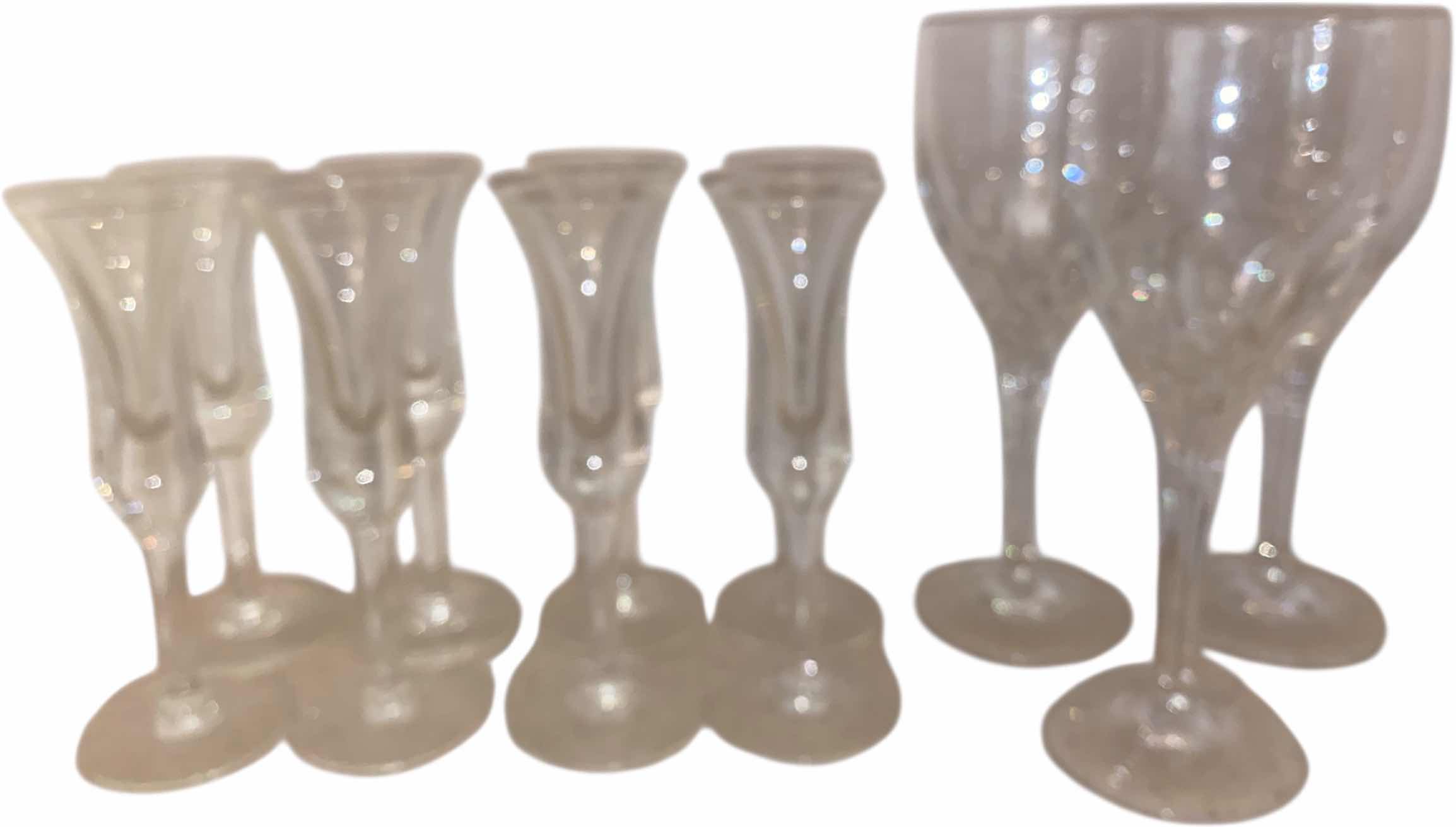 Photo 1 of 8-CORDIAL GLASSES & 3 CRYSTAL WINE GLASSES