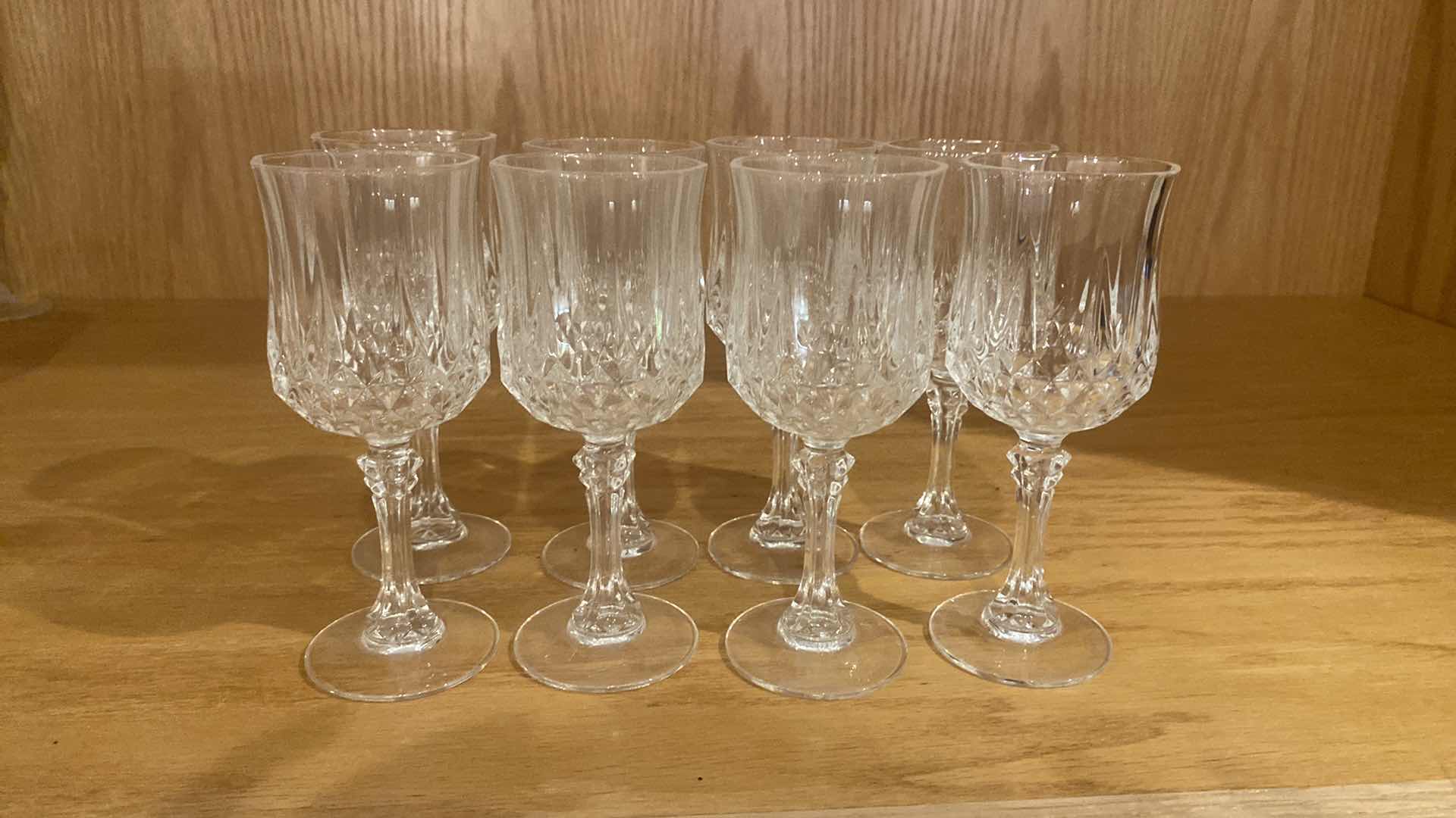 Photo 1 of 8-LONGCHAMPS CRYSTAL WHITE WINE GLASSES