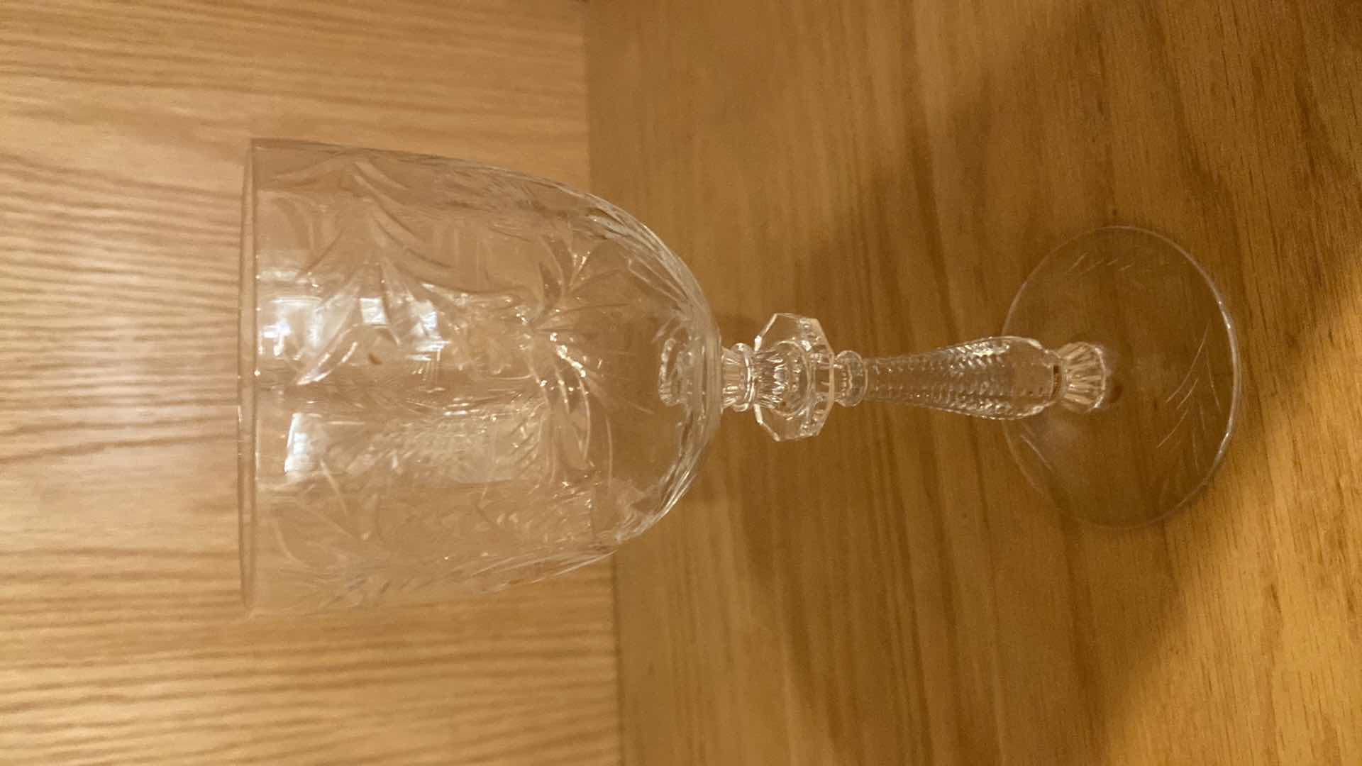 Photo 1 of 8-CRYSTAL WINE GLASSES , CORDIAL & SMALL VASE