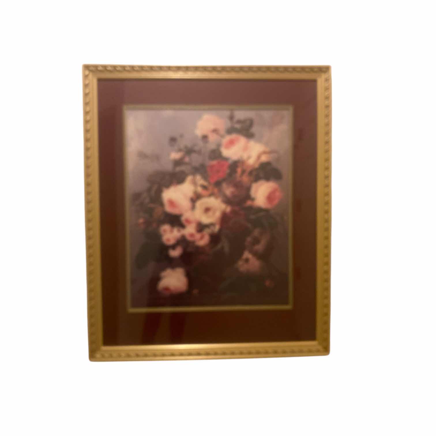 Photo 1 of FRAMED GOLD WOOD FLORAL PRINT ARTWORK 35” x 42”