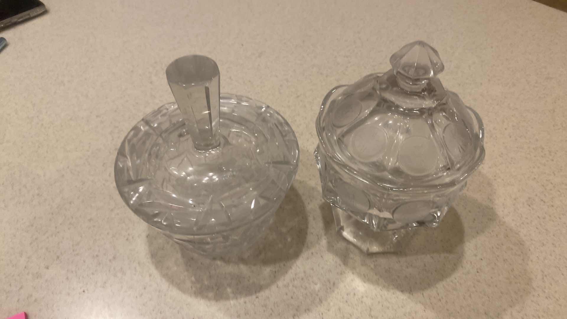 Photo 1 of 2-CRYSTAL COVERED BOWLS