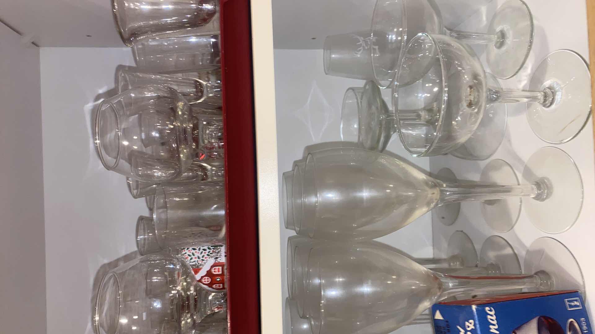 Photo 1 of CONTENTS OF CABINET-SHOT GLASSES, CORDIALS & STEM WARE