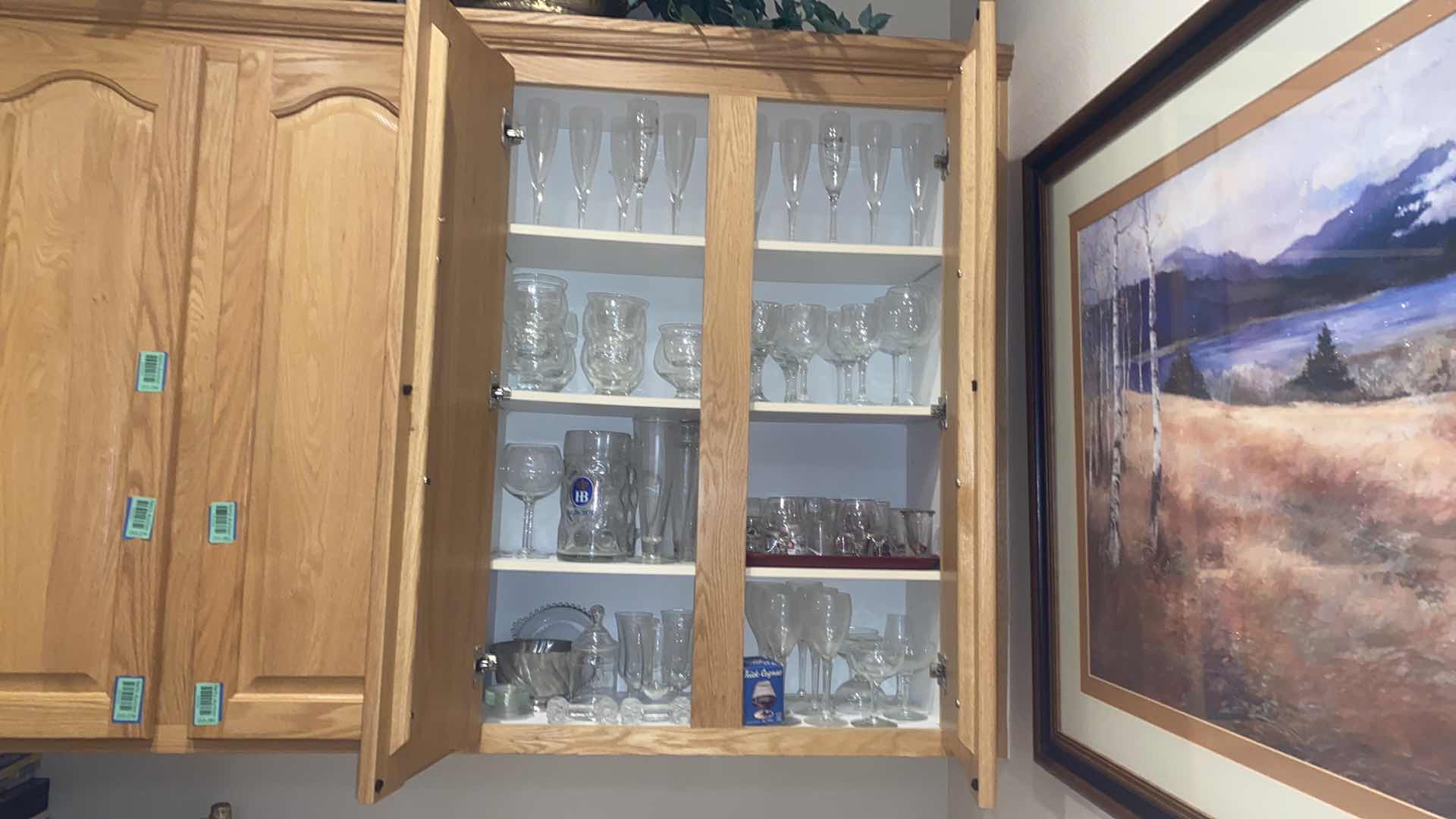 Photo 1 of CONTENTS OF CABINET-SHOT GLASSES, CORDIALS & STEM WARE