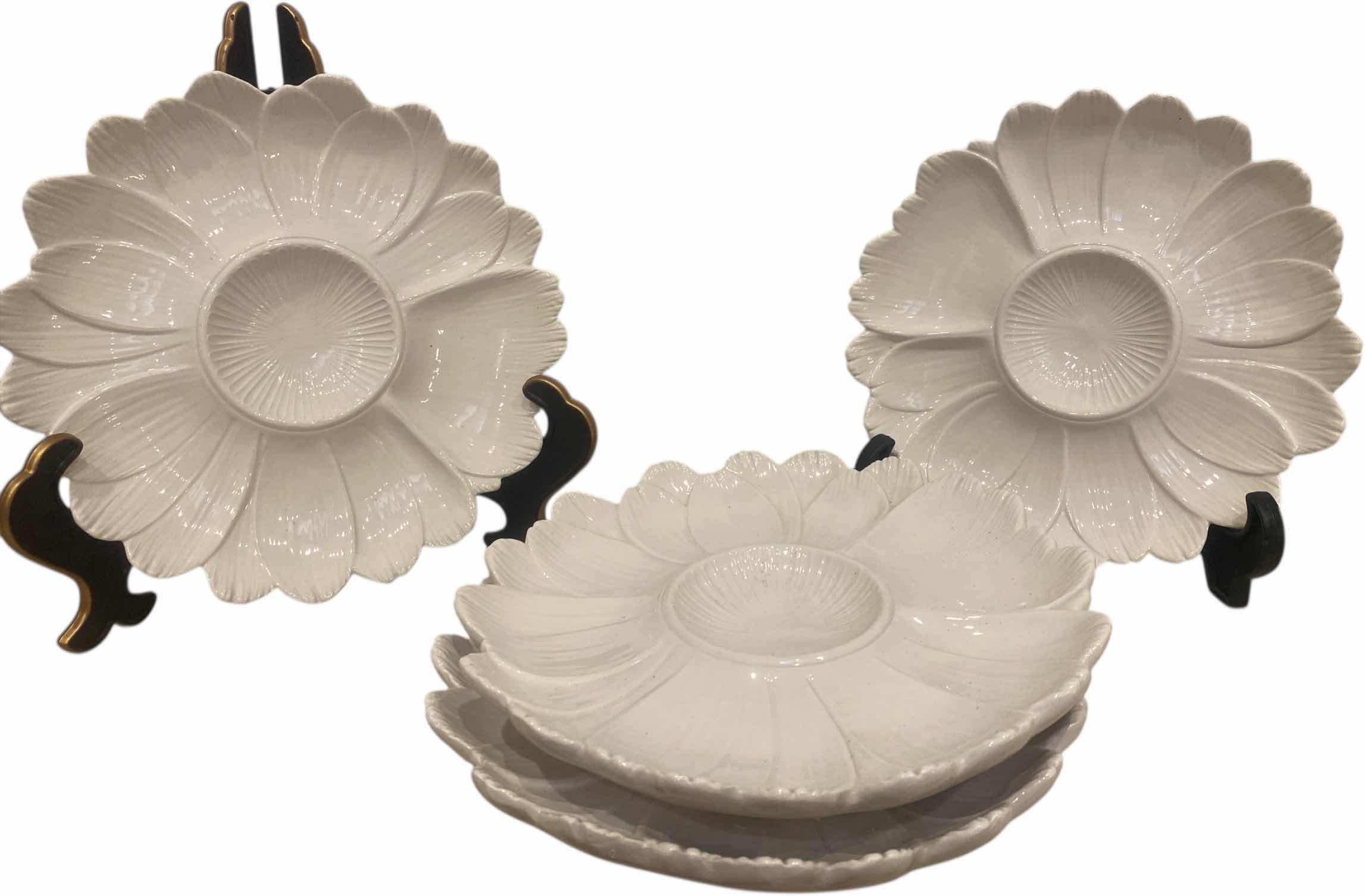 Photo 1 of 4-WHITE CERAMIC APPETIZER SERVING PLATES FROM ITALY 9 1/2”