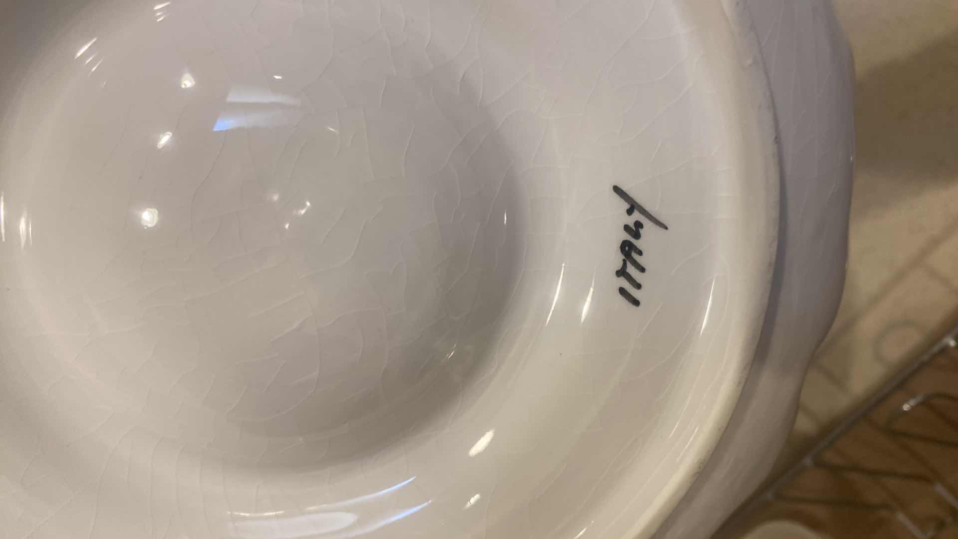 Photo 1 of 4-WHITE CERAMIC APPETIZER SERVING PLATES FROM ITALY 9 1/2”