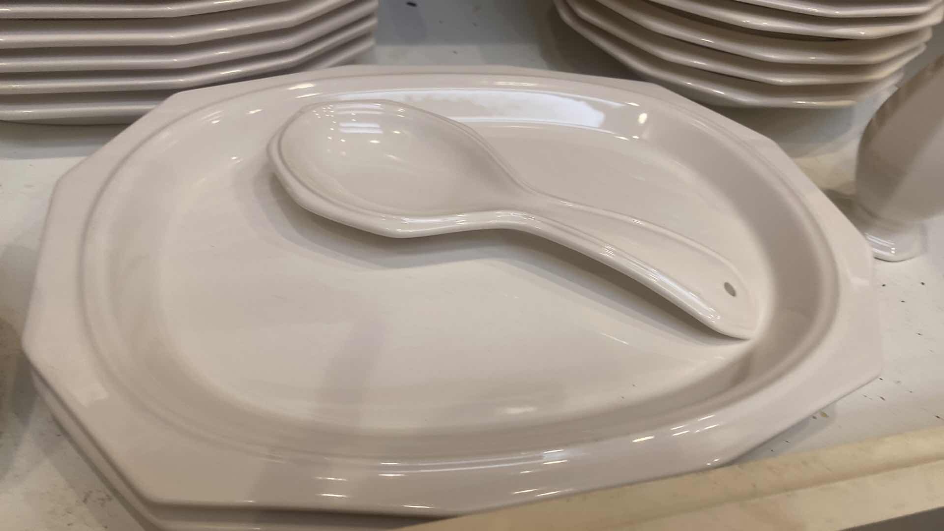 Photo 1 of CONTENTS OF CABINET-PFALTZGRAFF HERITAGE 22 PCS DINNERWARE PLATES, SOUP BOWLS& PLATERS