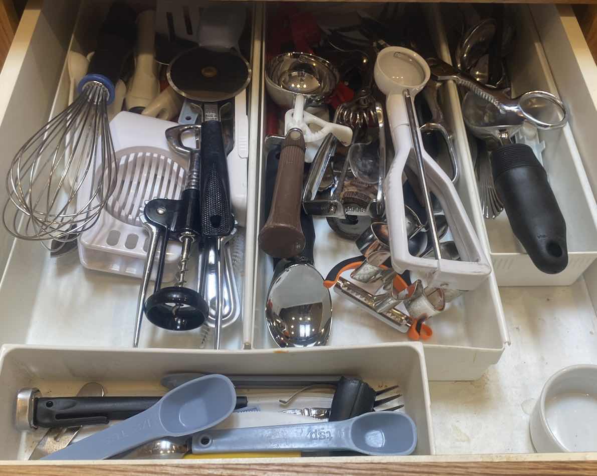 Photo 1 of CONTENTS OF CABINET-KITCHEN COOKING TOOLS
