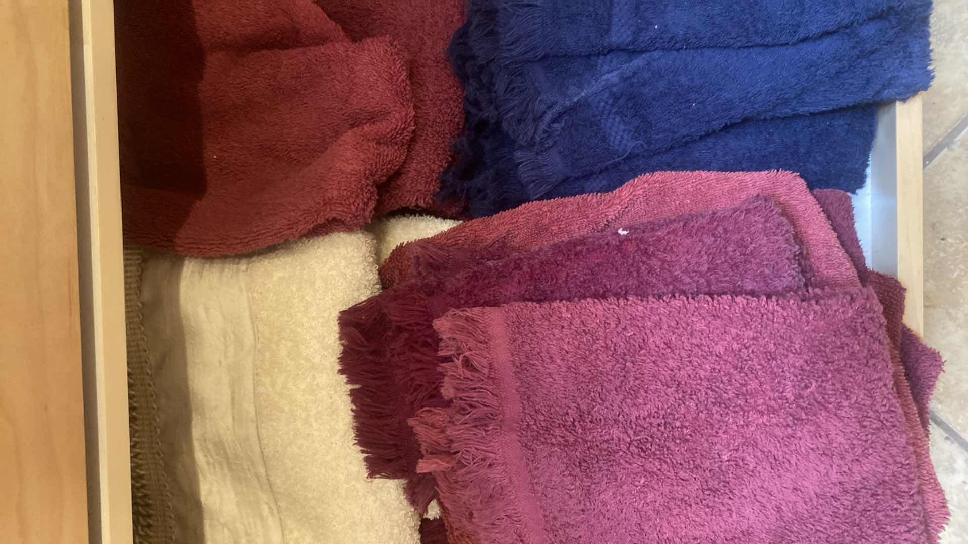 Photo 1 of CONTENTS OF CABINET-DISH TOWELS & POT HOLDERS