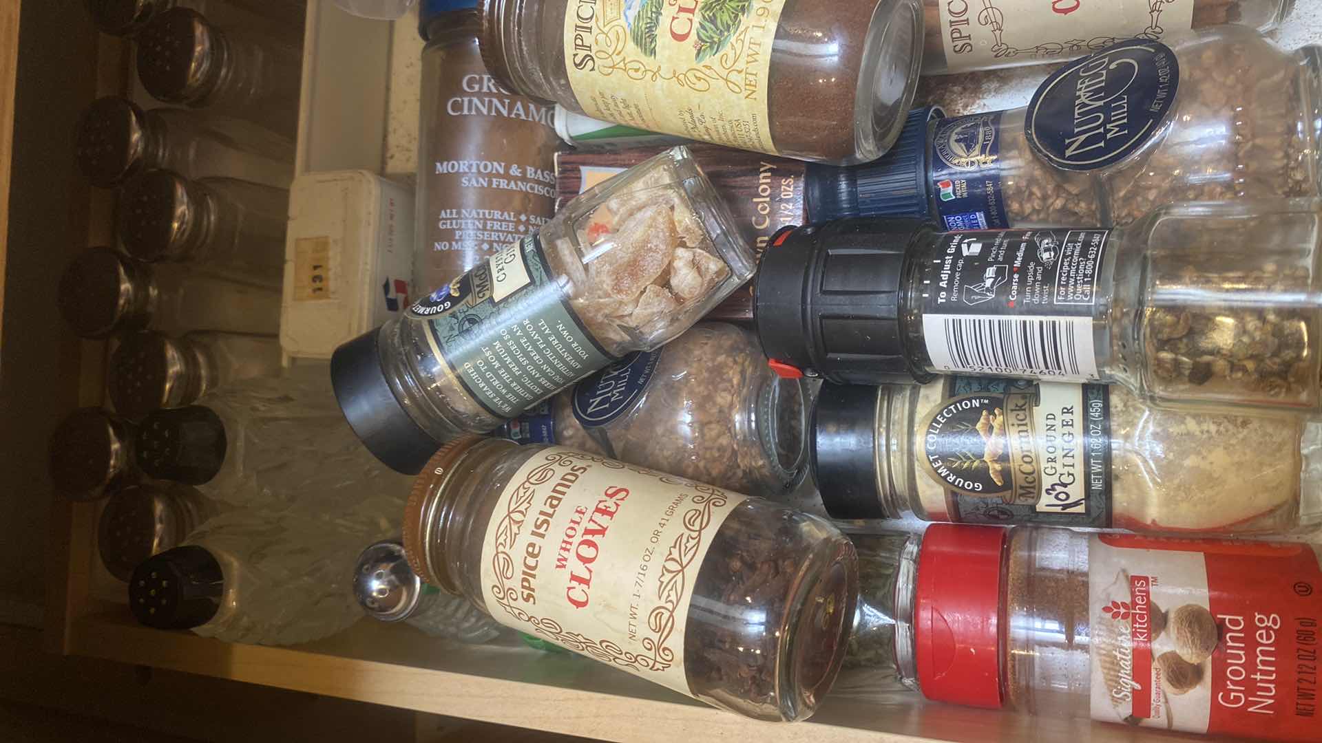 Photo 1 of CONTENTS OF CABINET SPICES SALT & PEPPER SHAKERS