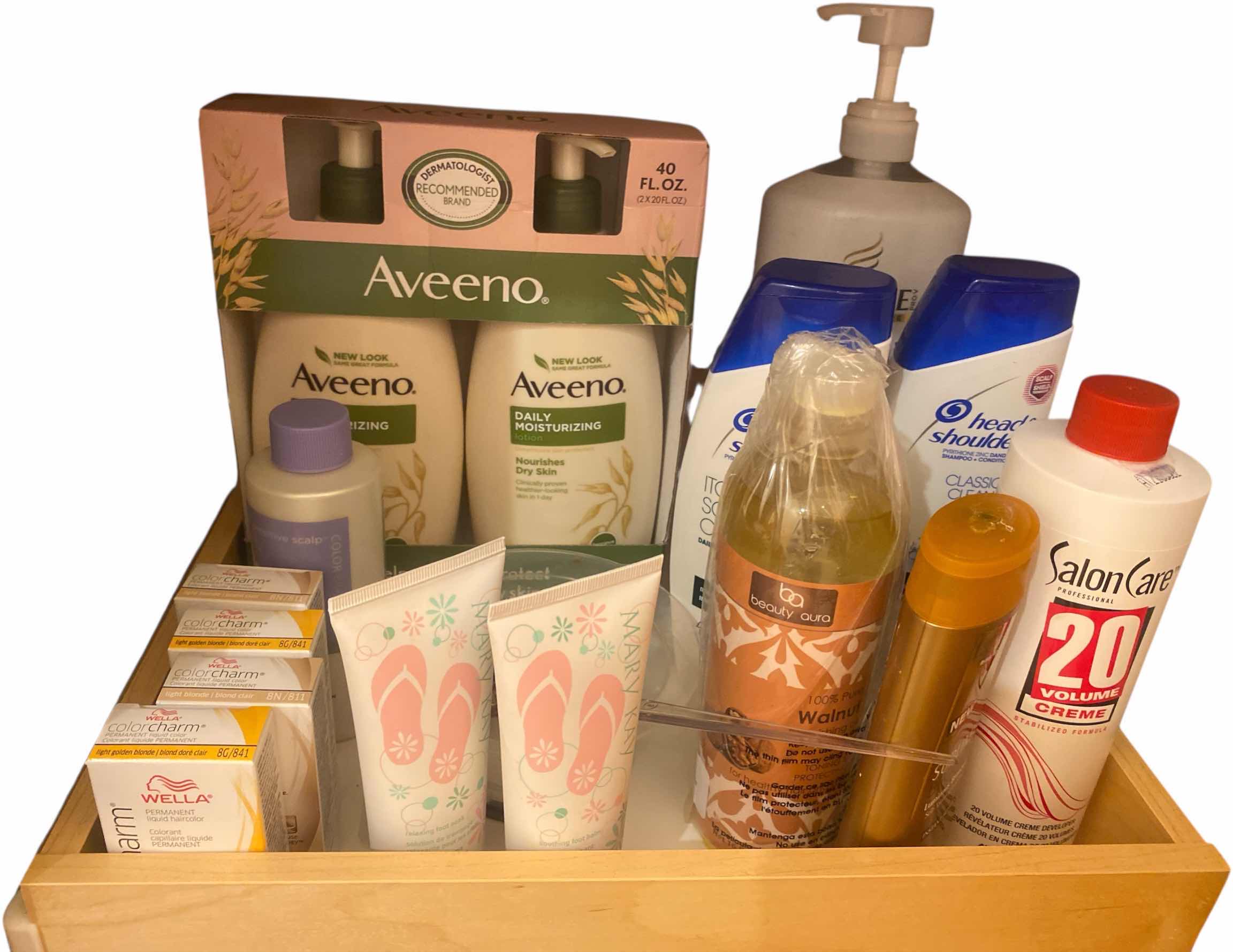 Photo 1 of CONTENTS OF CABINET - NEW SELF CARE PRODUCTS & CARUSO PROFESSIONAL CURLERS