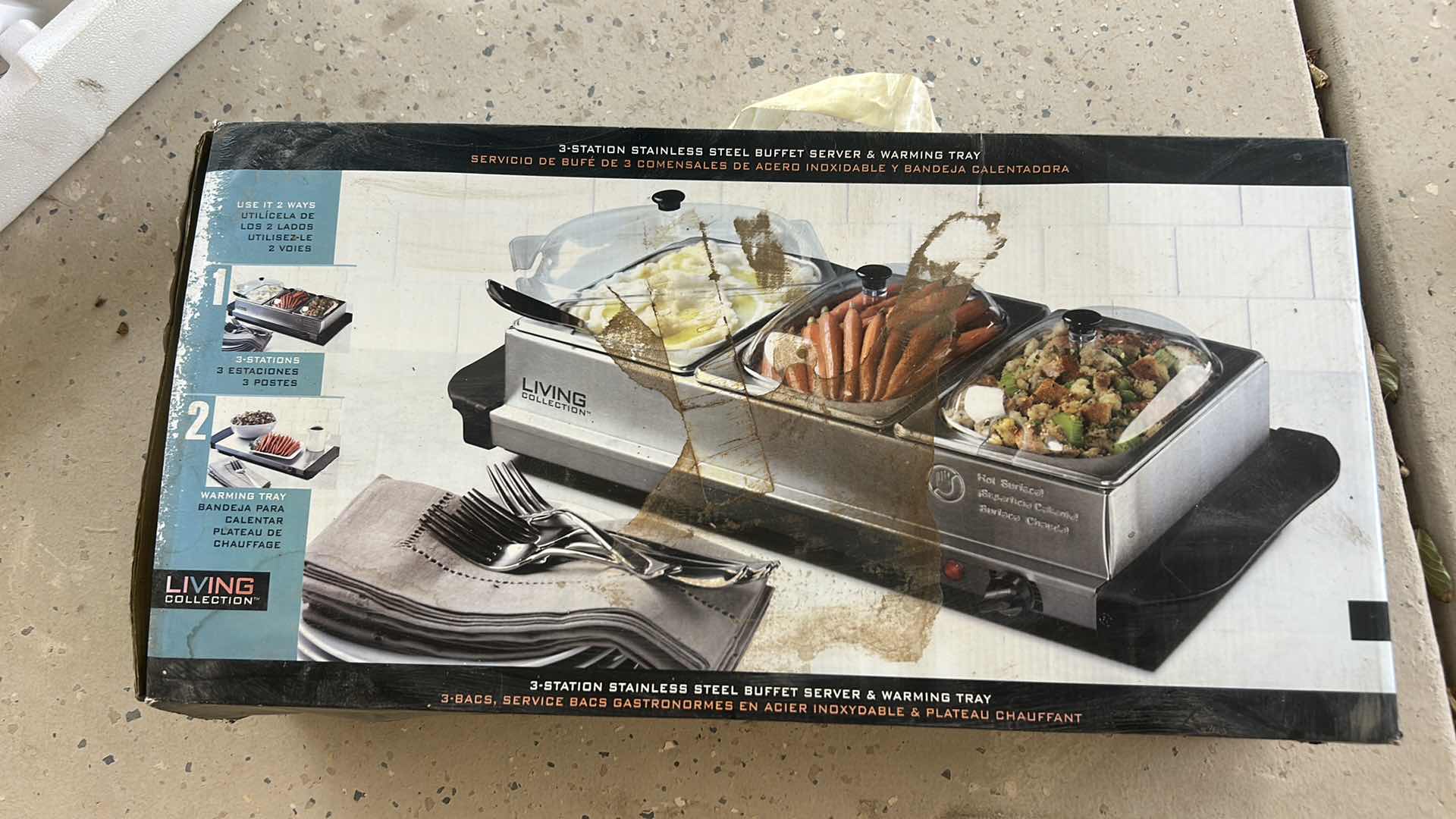 Photo 1 of THREE STATION STAINLESS STEEL BUFFET SERVER AND WARM WARMING TRAY