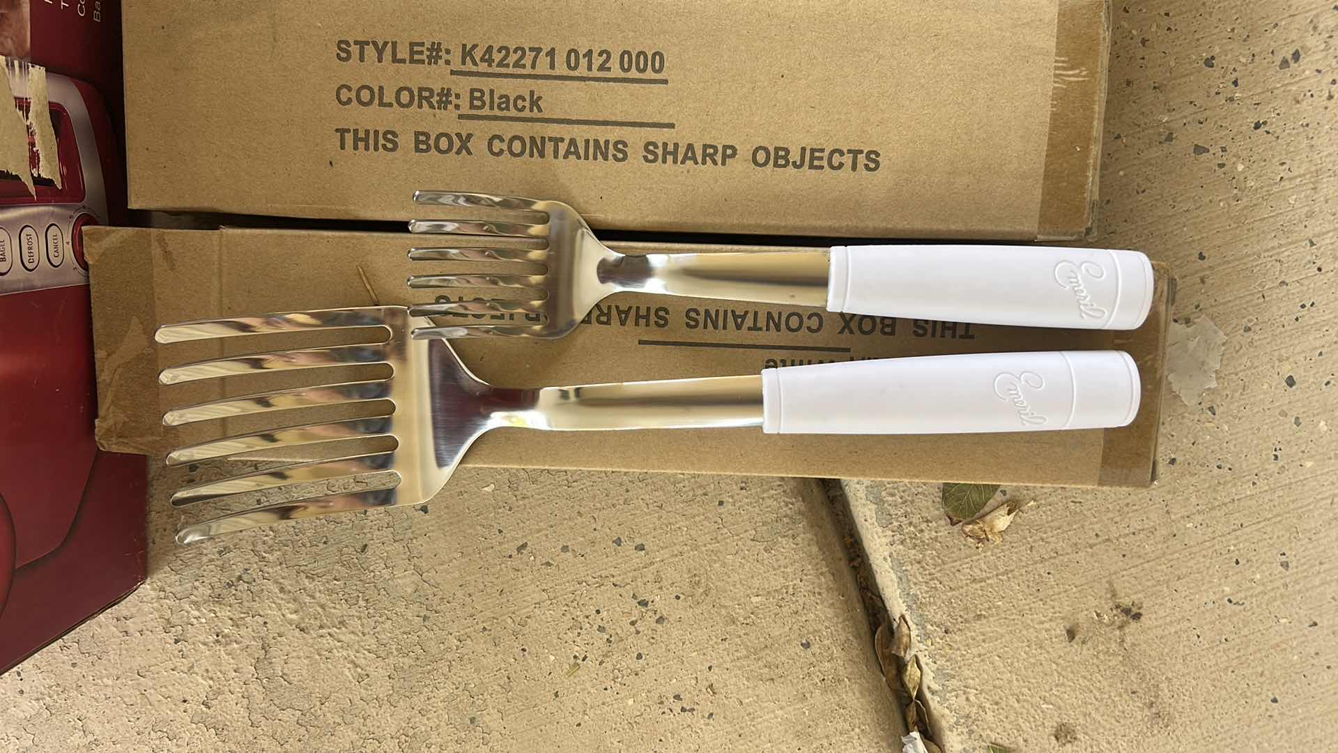 Photo 1 of HAMILTON BEACH TOASTER FOR AND RESORT GLASSES AND FIVE BOXES OF NEW LARGE FORK UTENSILS