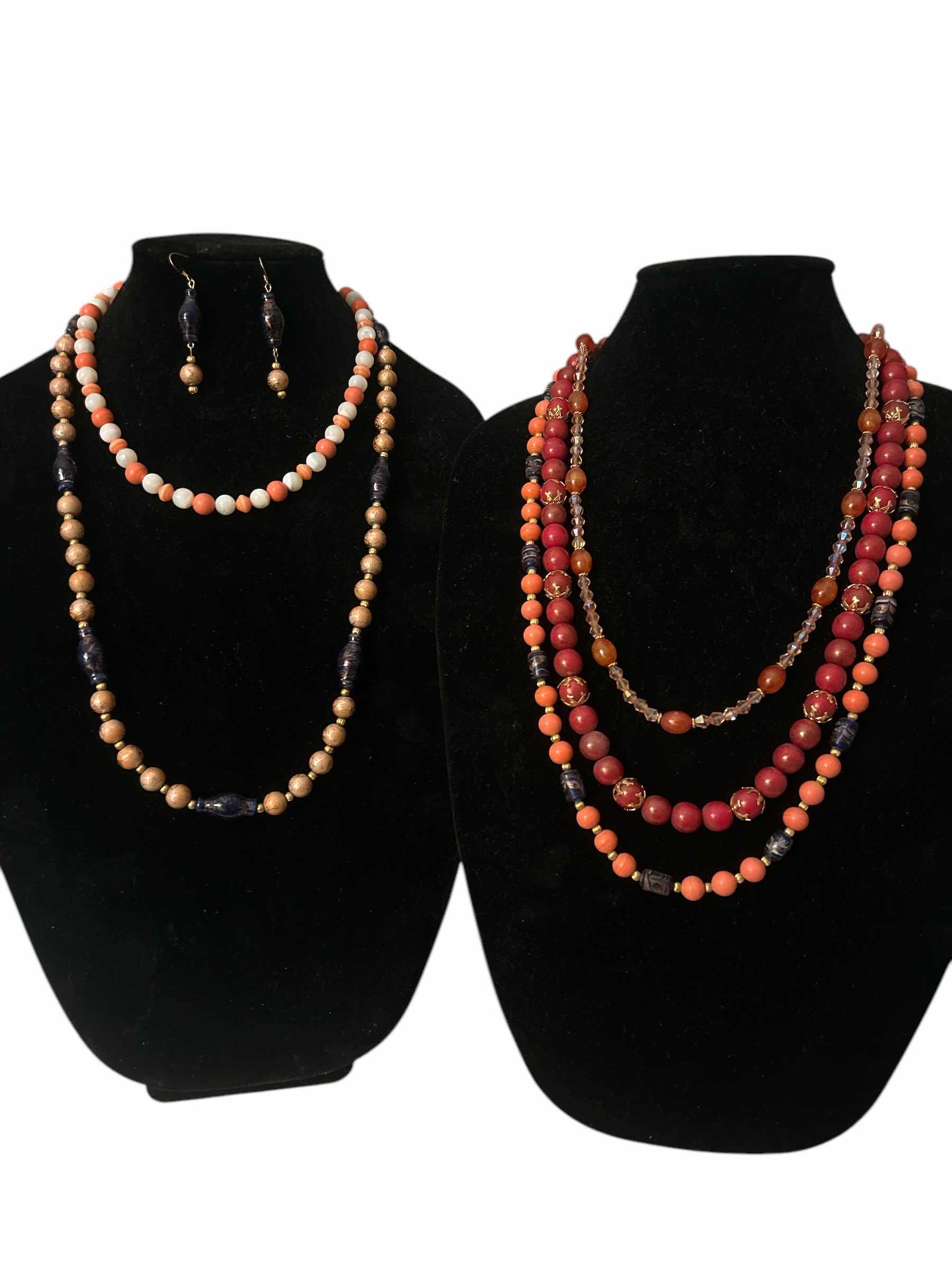 Photo 1 of 6 - FASHION JEWELRY PIECES - 5 CUSTOM DESIGNED NECKLACES & 1 PAIR OF EARRINGS