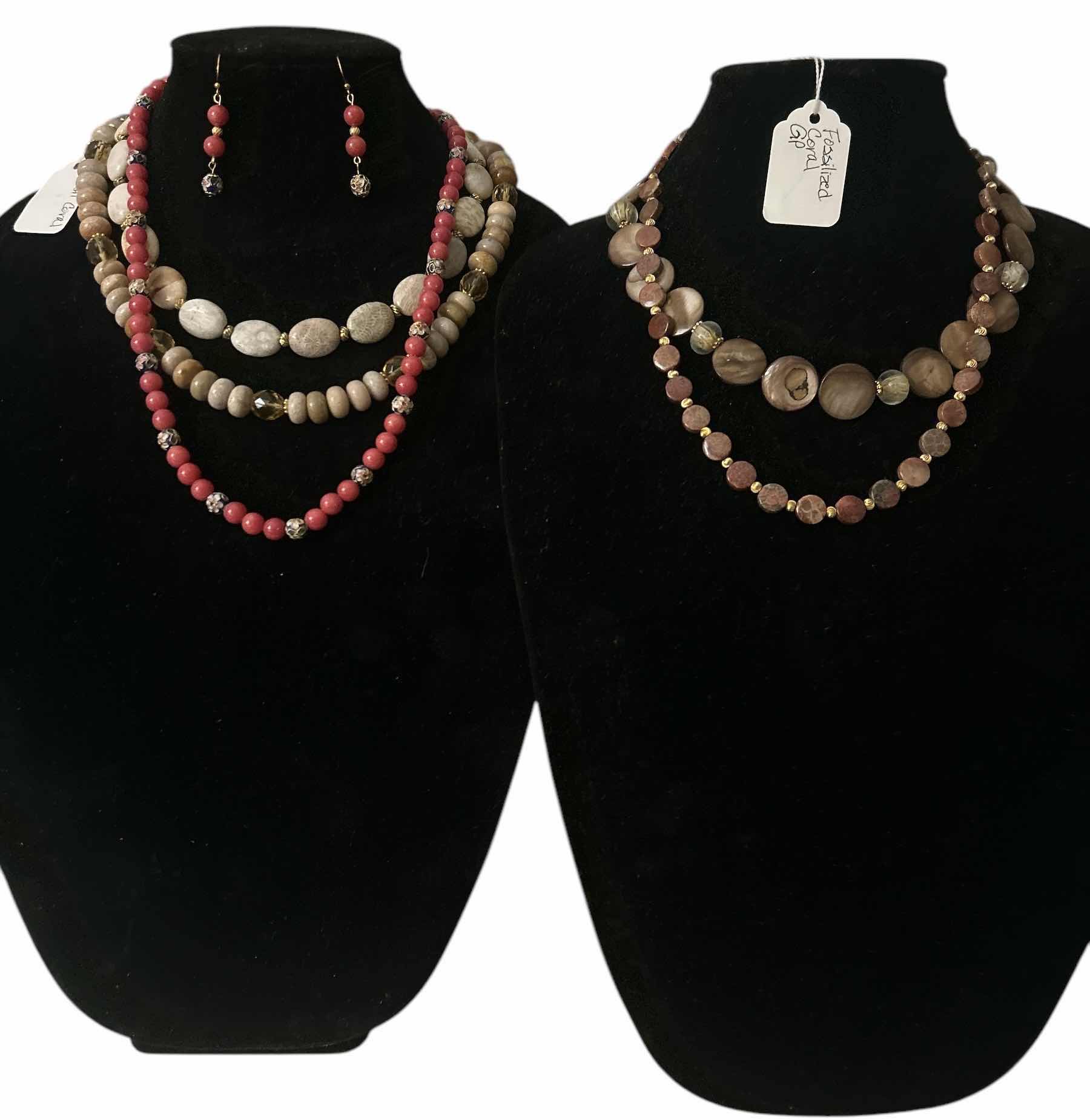 Photo 1 of 6 - FASHION JEWELRY PIECES - 5 CUSTOM DESIGNED NECKLACES & 1 PAIR OF EARRINGS