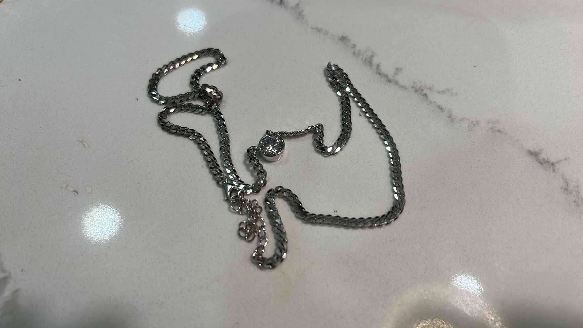 Photo 1 of 3 NECKLACES- STERLING WITH CZ AND 2 LONG NECKLACES