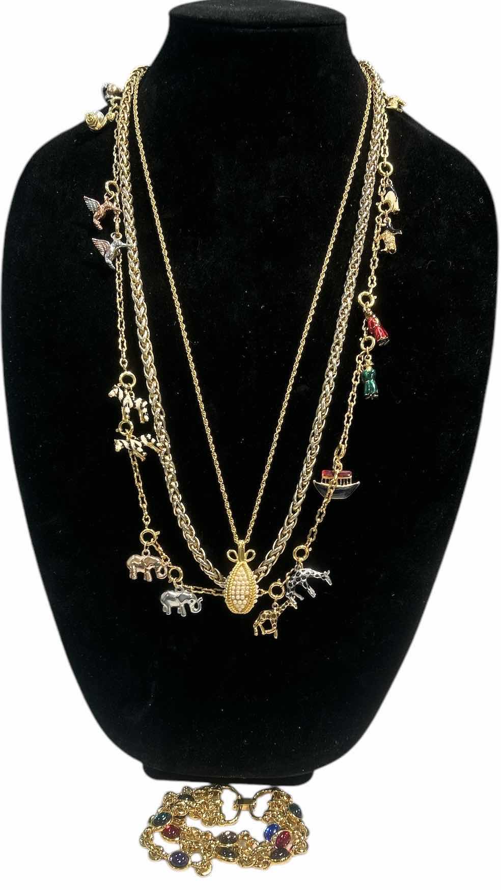 Photo 1 of 3 GOLD TONE NECKLACES AND 1 BRACELET