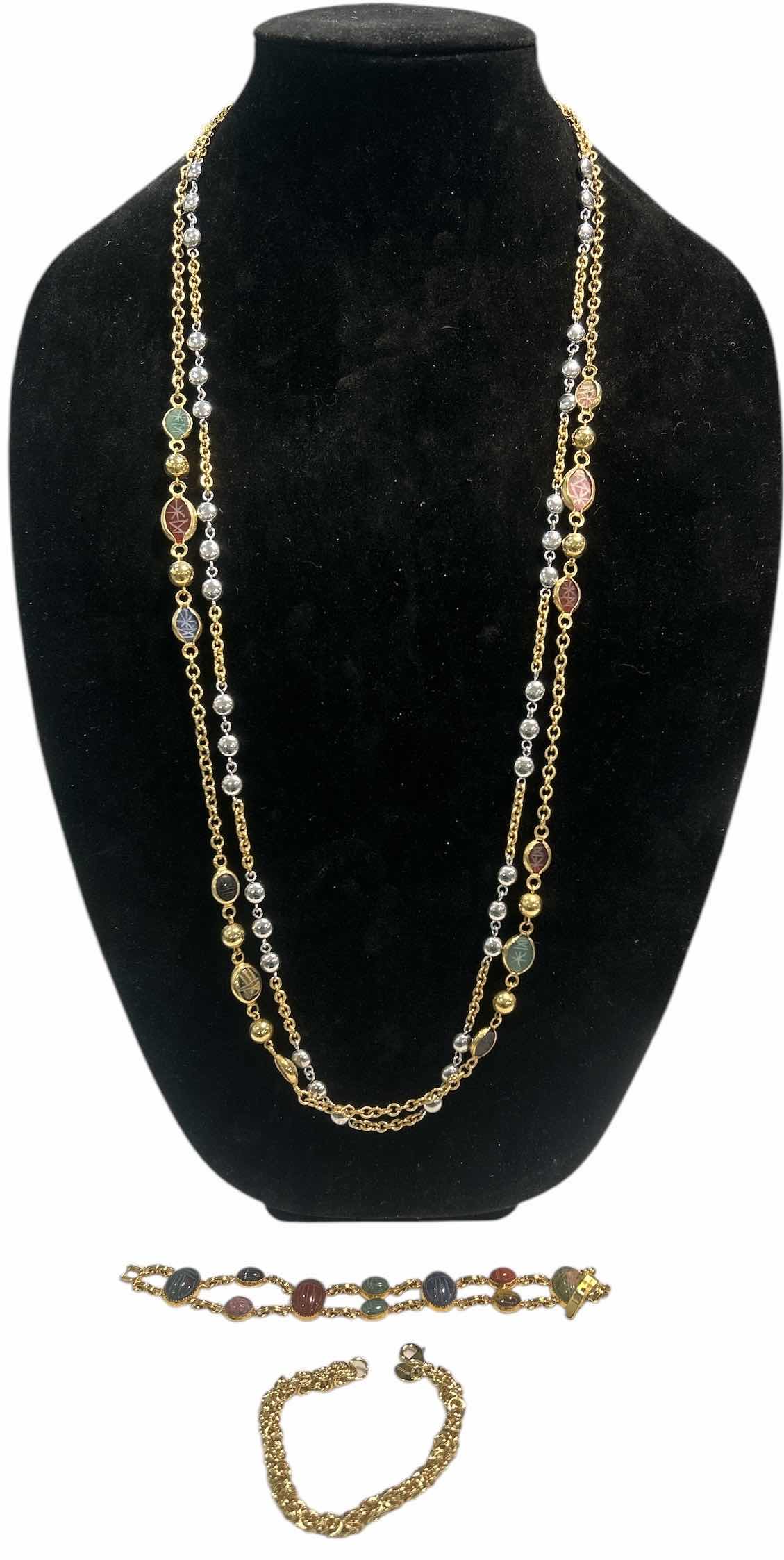 Photo 1 of 2 LONG NECKLACES AND 2 BRACELETS