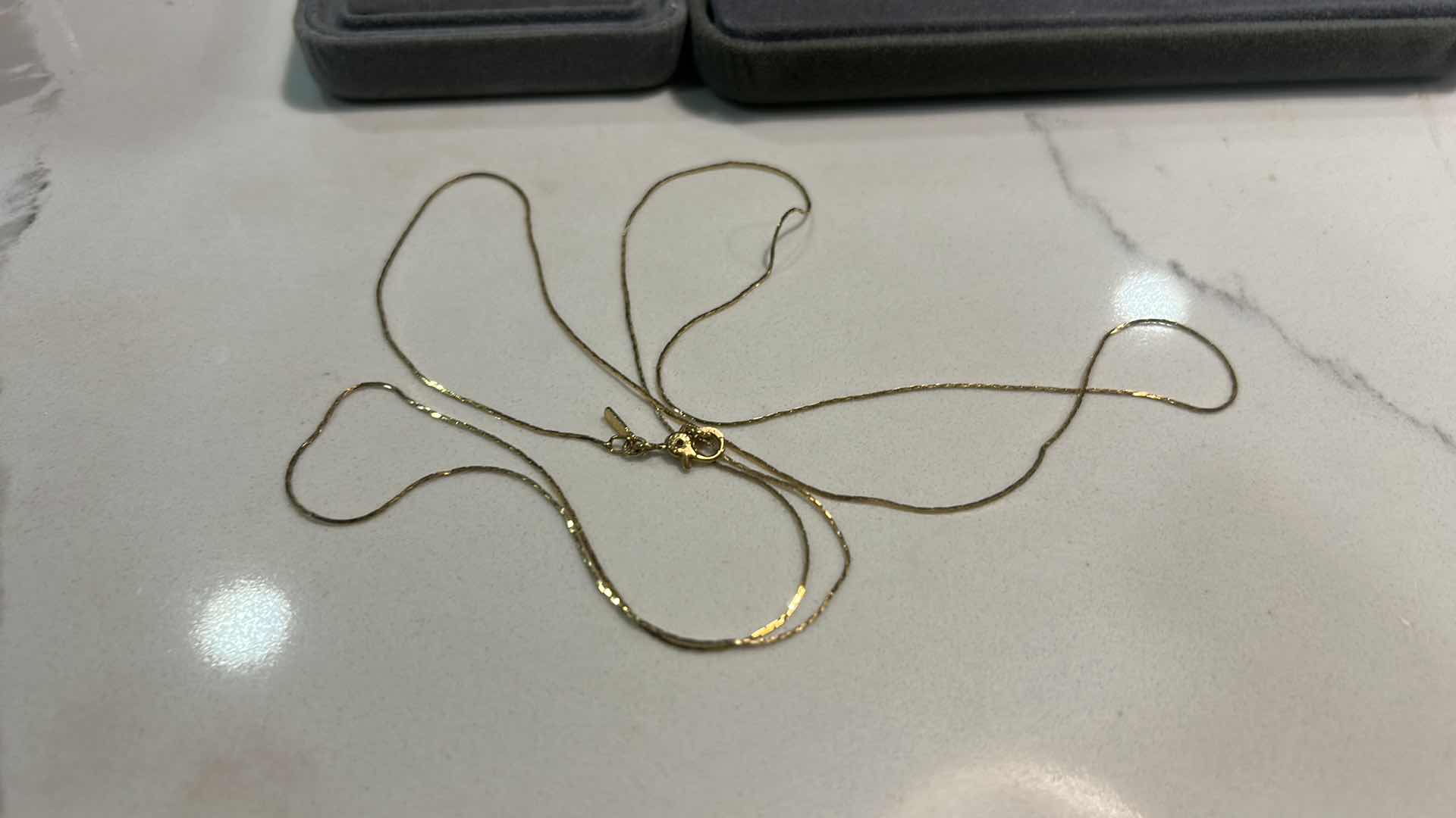 Photo 4 of 14K EARRINGS AND 2 GOLD TONE NECKLACES