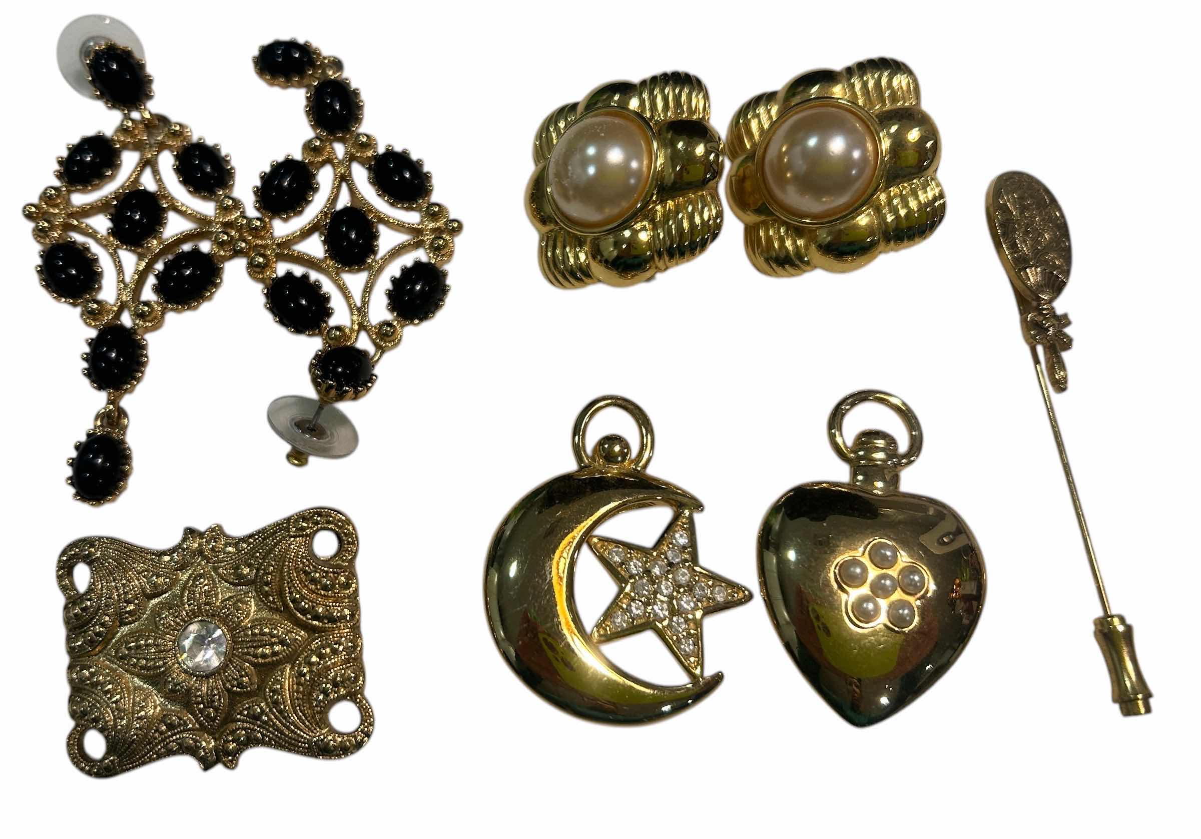 Photo 1 of 2 PAIRS OF EARRINGS, 2 PENDANTS, 2 PINS