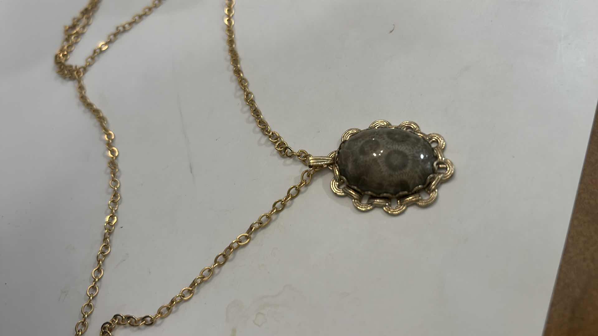 Photo 1 of 4 NECKLACES INCLUDING VINTAGE COLIBRI  19 JEWEL MOVEMENT GOLD TONE POCKET WATCH