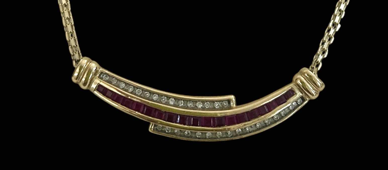 Photo 1 of 14K GOLD NECKLACE WITH GEMSTONES 16”