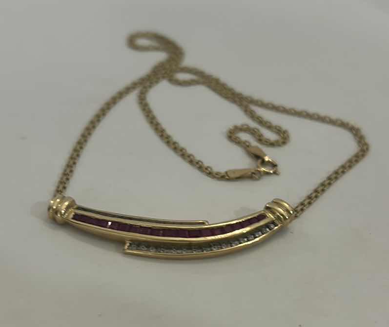 Photo 1 of 14K GOLD NECKLACE WITH GEMSTONES 16”