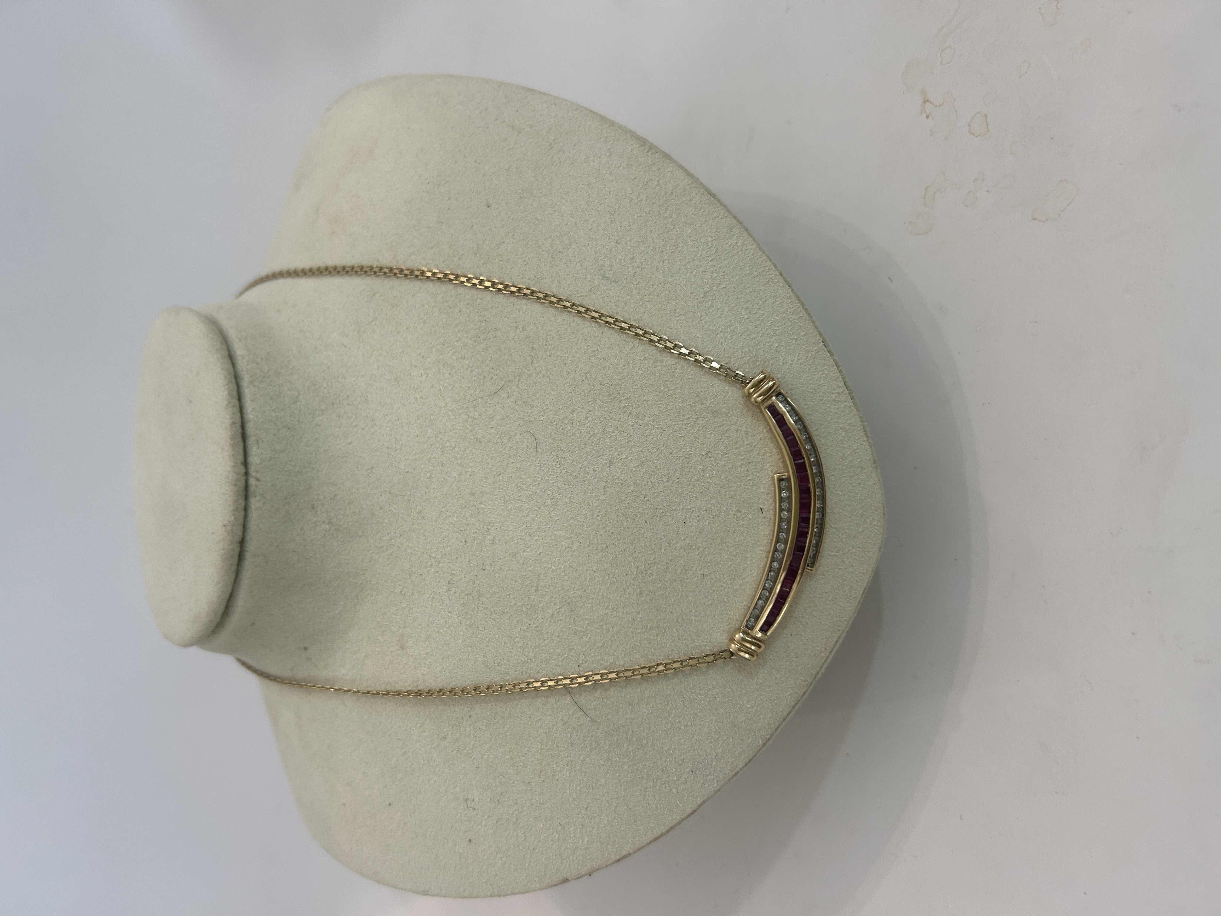 Photo 3 of 14K GOLD NECKLACE WITH GEMSTONES 16”