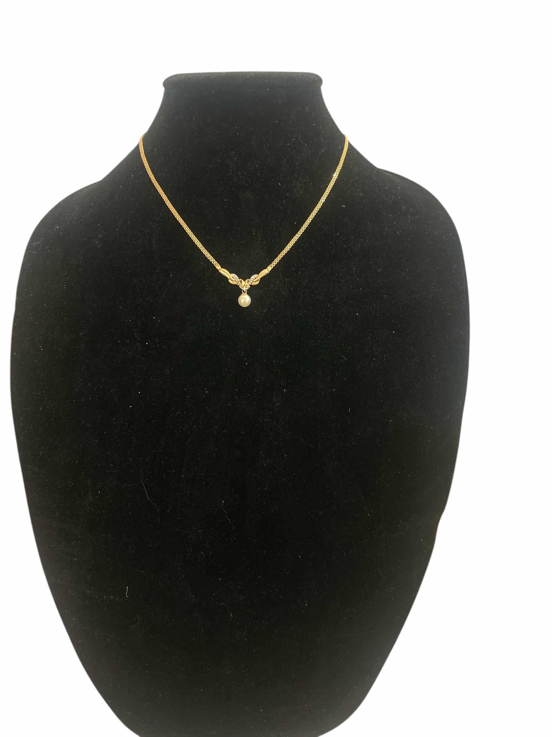 Photo 1 of 14K GOLD NECKLACE WITH PEARL 16”