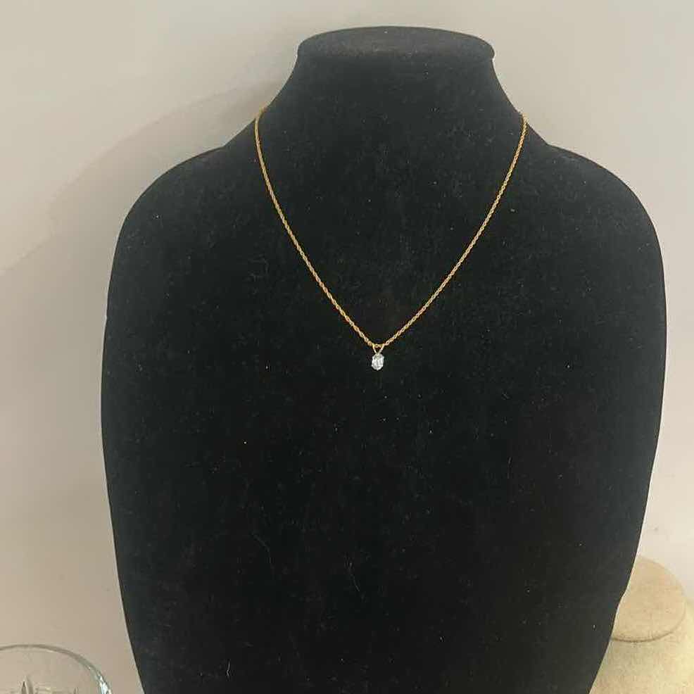 Photo 1 of BLUE TOPAZ NECKLACE 18” (COULD NOT FIND MARKING OR STAMP ON CHAIN)